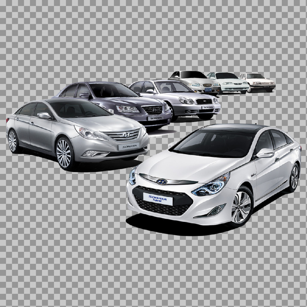 Hyundai Sonata Generations PNG | Car Evolution Lineup