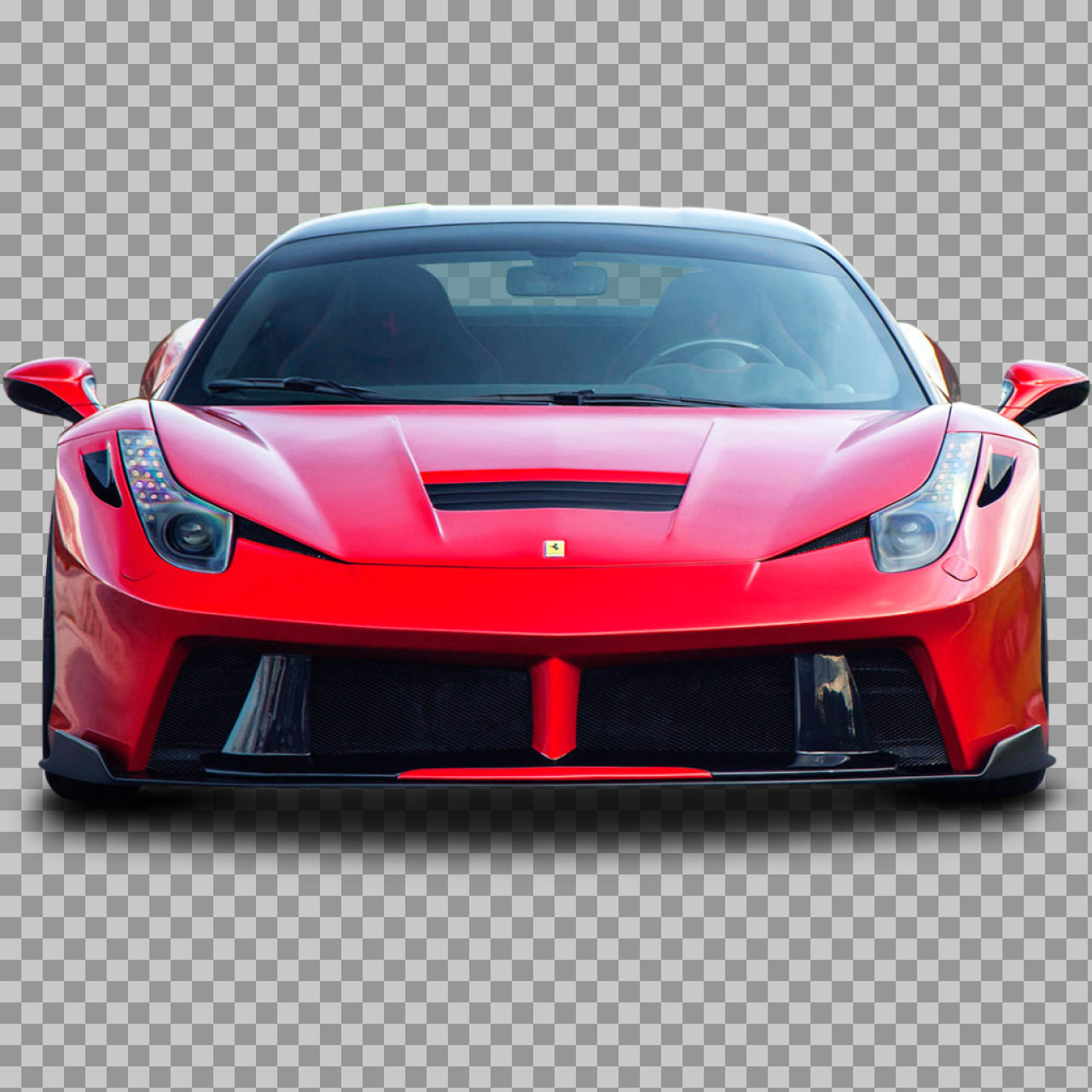 Red Ferrari 458 Speciale PNG | Isolated Supercar Front View...