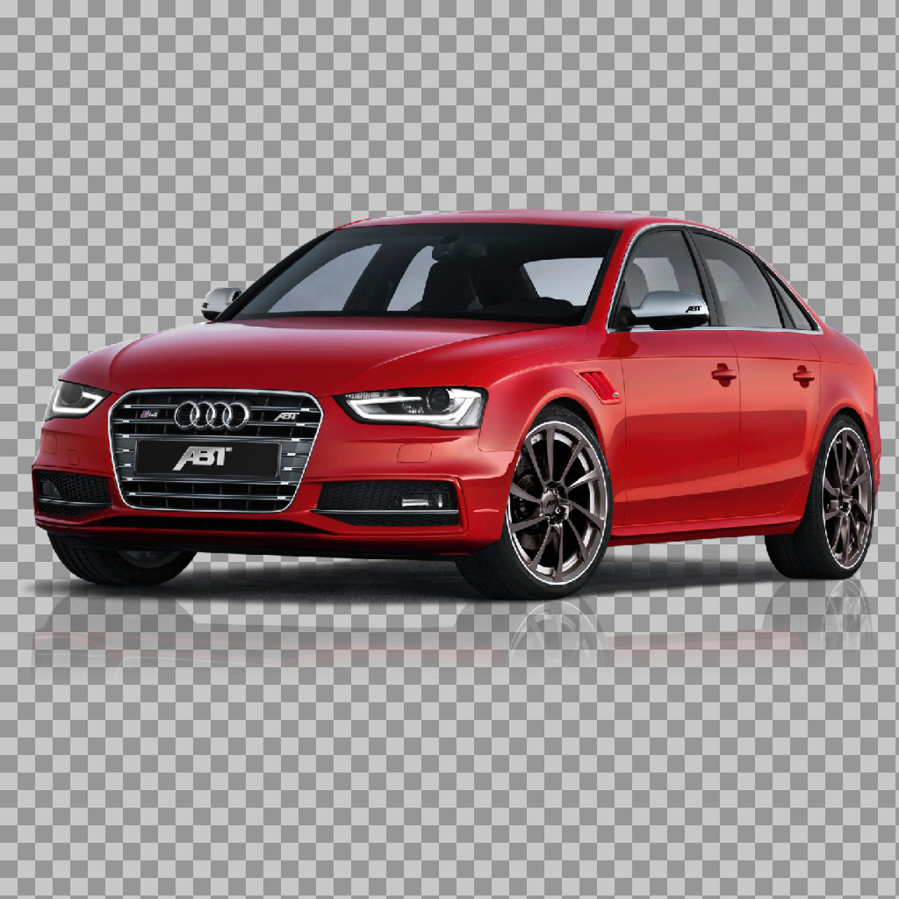 Red ABT Audi S4 Sedan PNG | Performance Car Studio Shot