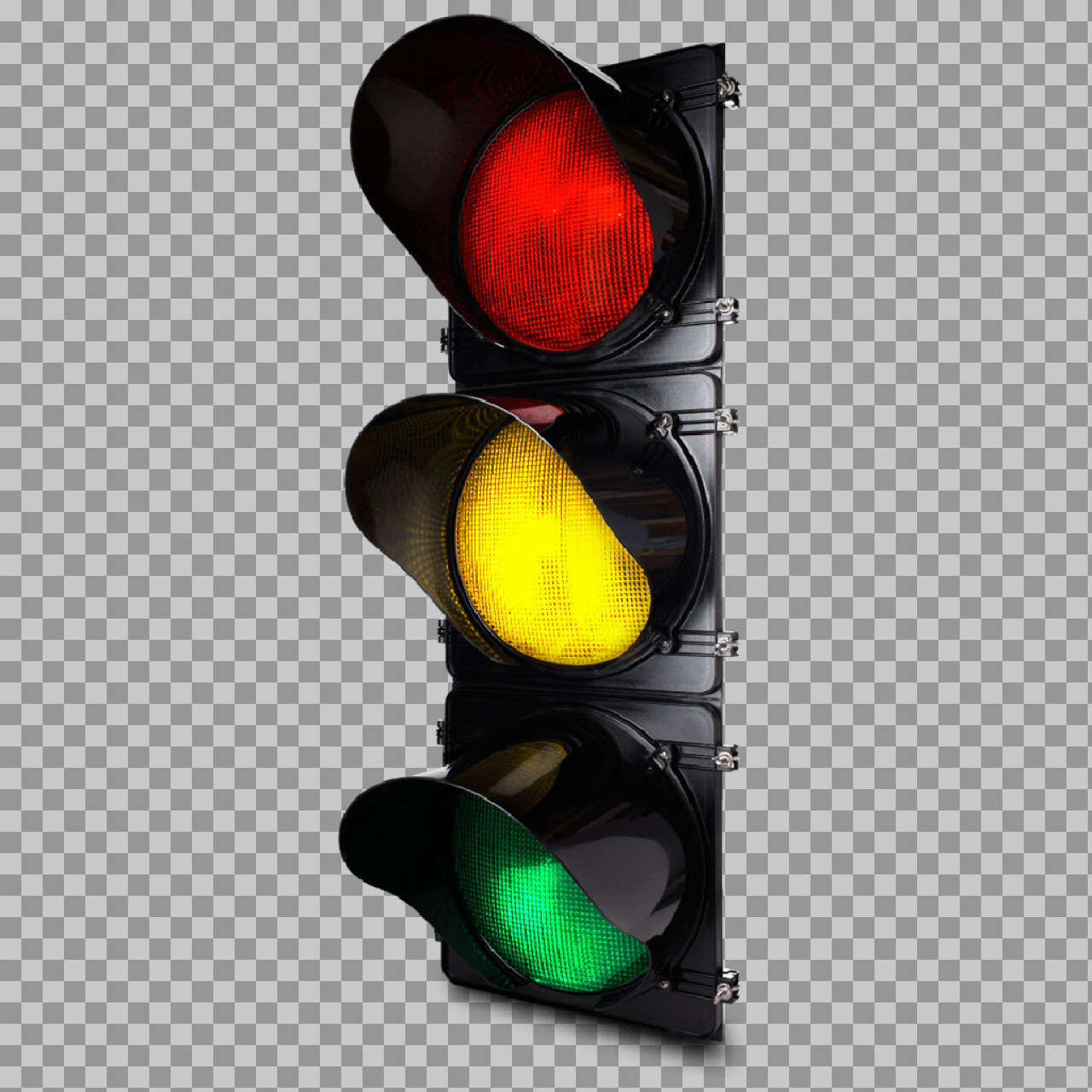 All Lights On Traffic Light PNG | Isolated Conflicting Signal