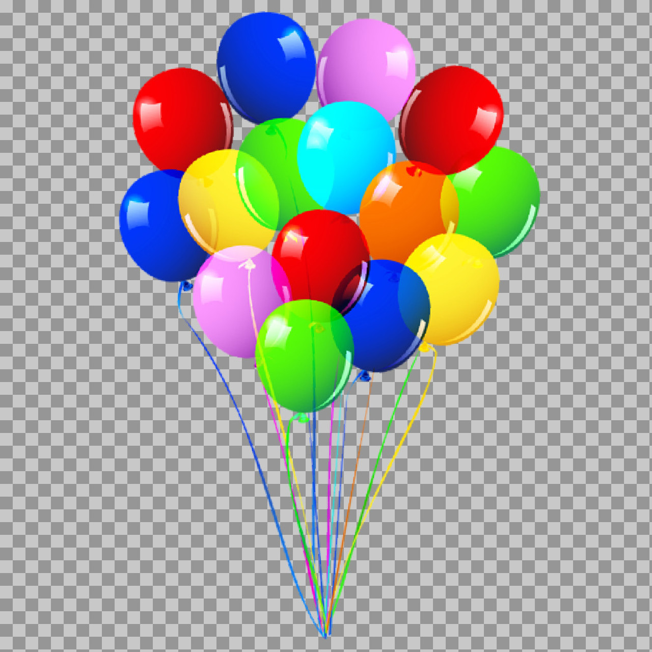 Colorful Balloons Bunch PNG | Party & Celebration Clipart