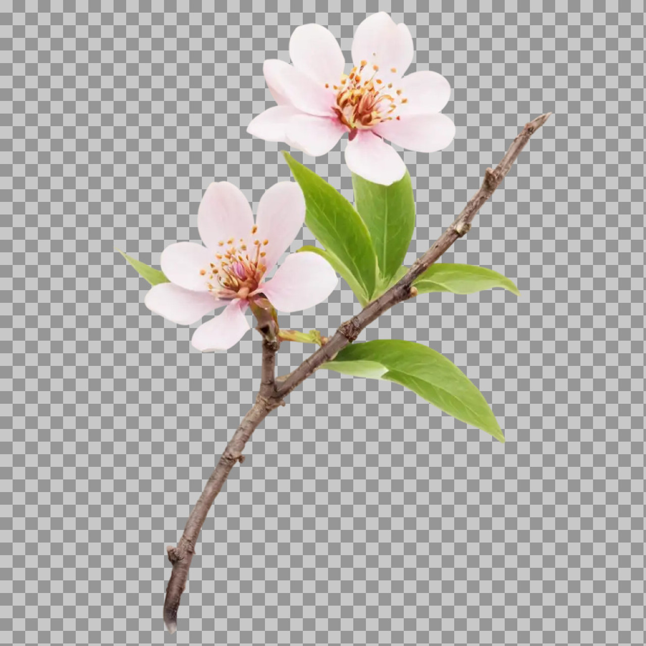 Almond Blossom PNG | Isolated Pink Spring Flower on Branch