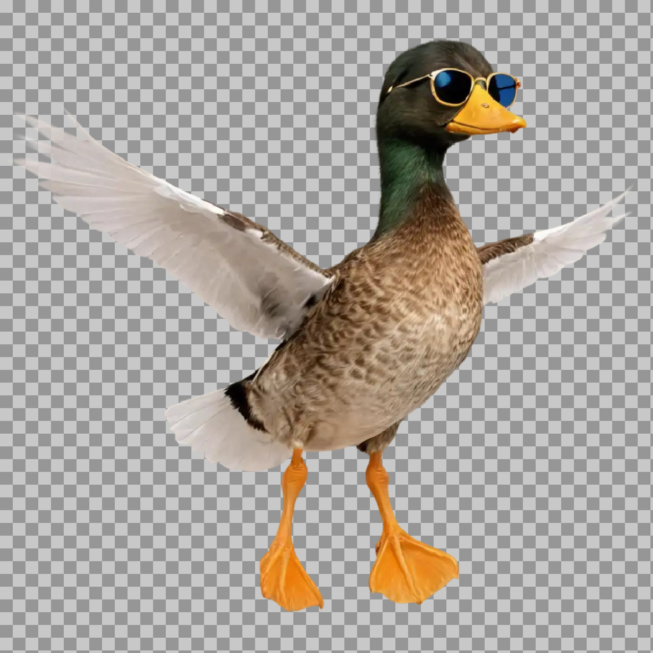 Cool Duck in Sunglasses PNG | Funny Isolated Bird Photo