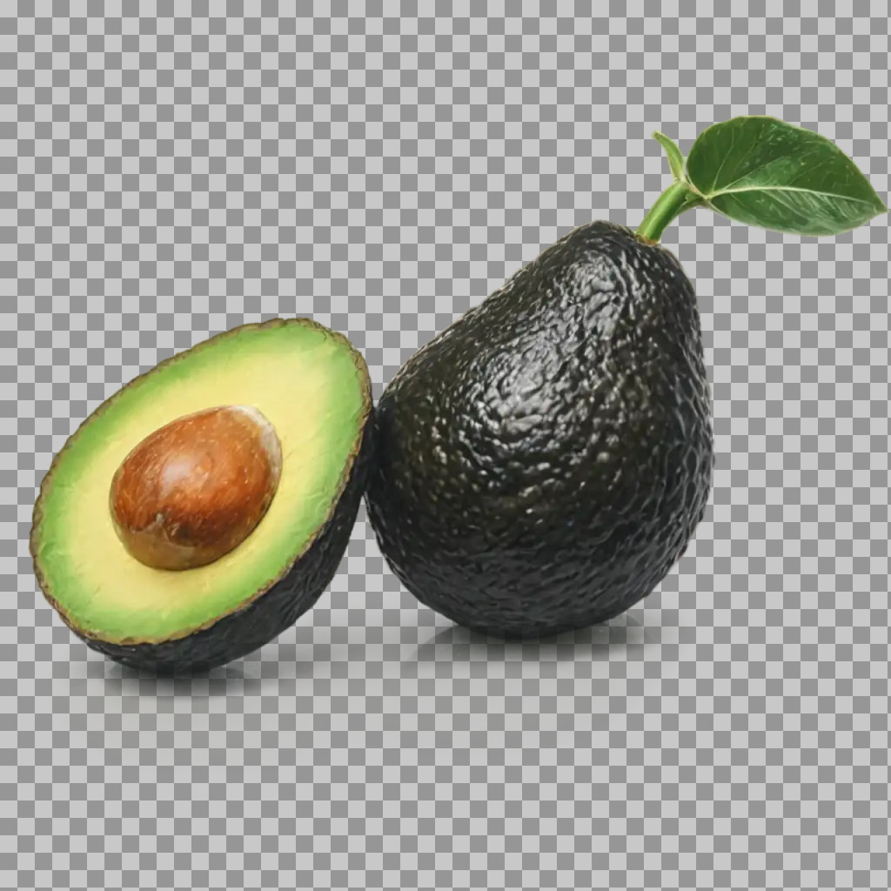 Avocado PNG – Whole and Half Fresh Avocado Image