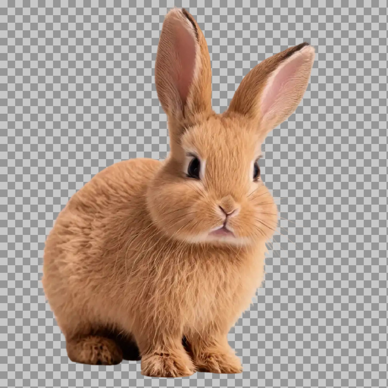 Cute Brown Bunny Rabbit PNG – Transparent Background Image