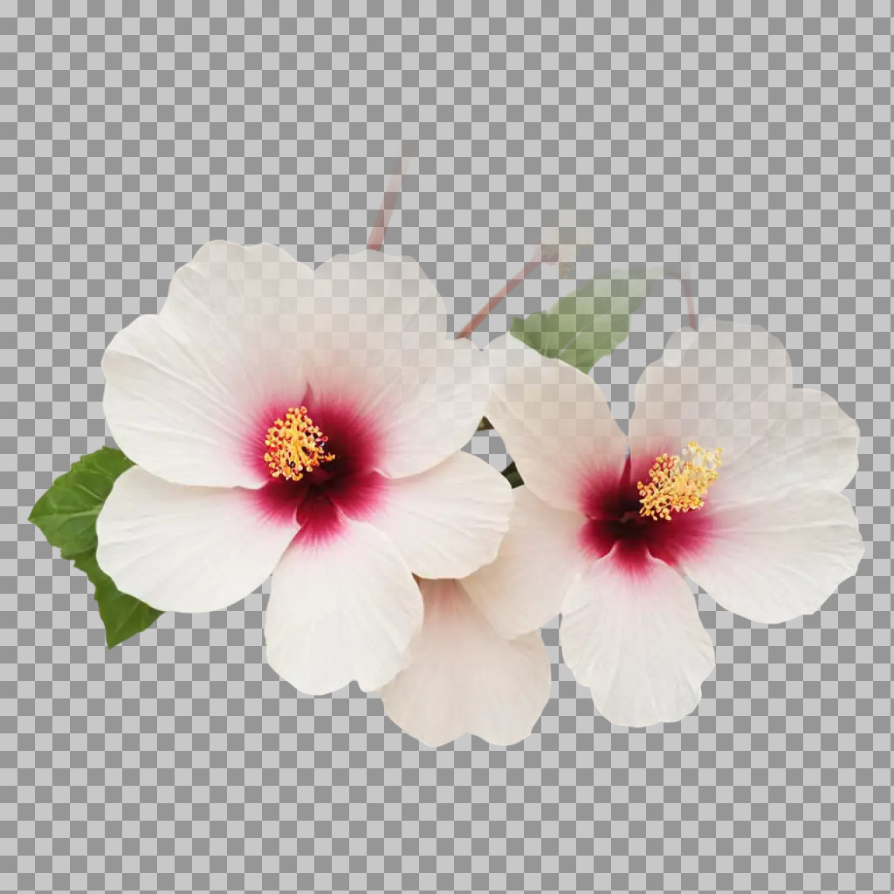 White Hibiscus Flower PNG | Tropical Floral Clipart