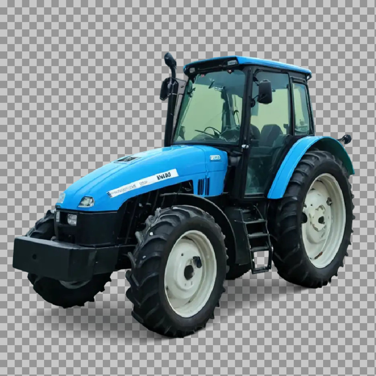 Blue Agricultural Tractor PNG – Isolated Transparent Background...