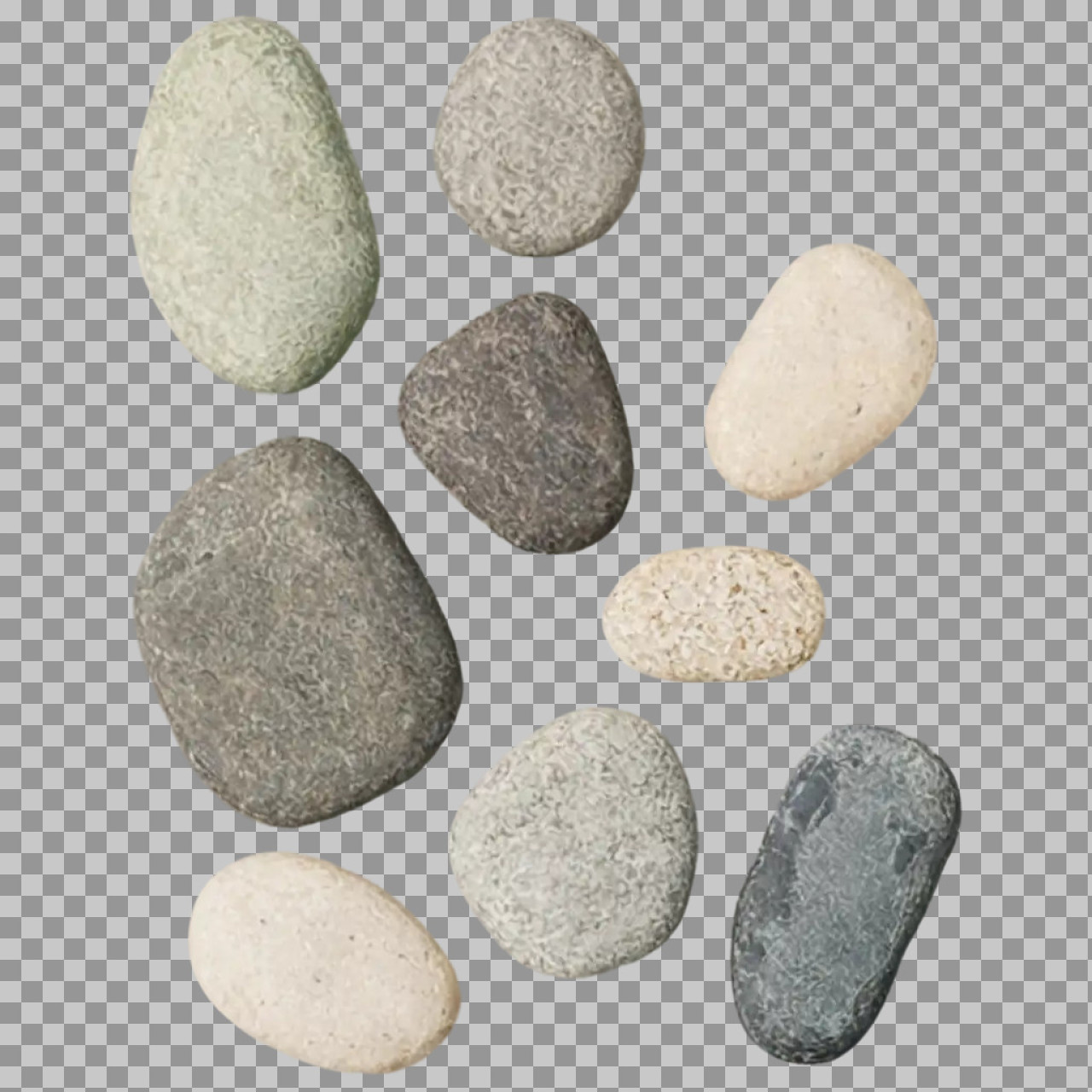 Natural Pebble Stones PNG – Smooth Rocks Isolated Transparent Background...