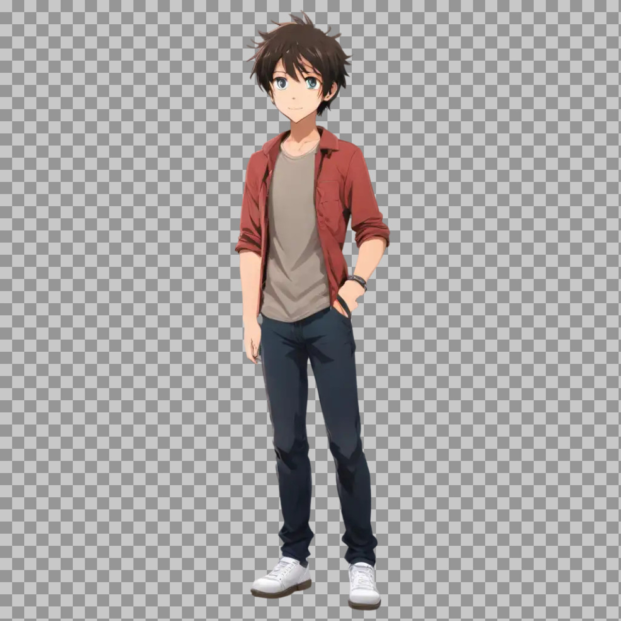 Anime Teenage Boy Character PNG | Manga Style Illustration