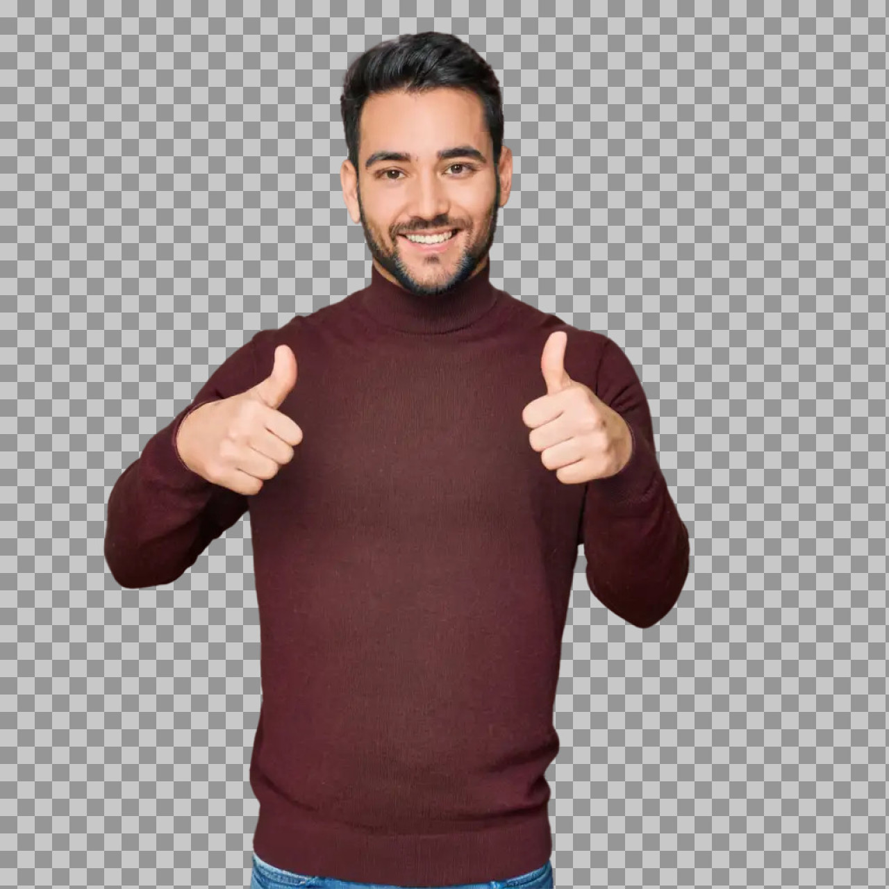 Happy Man Giving Thumbs Up PNG | Positive Approval Gesture...