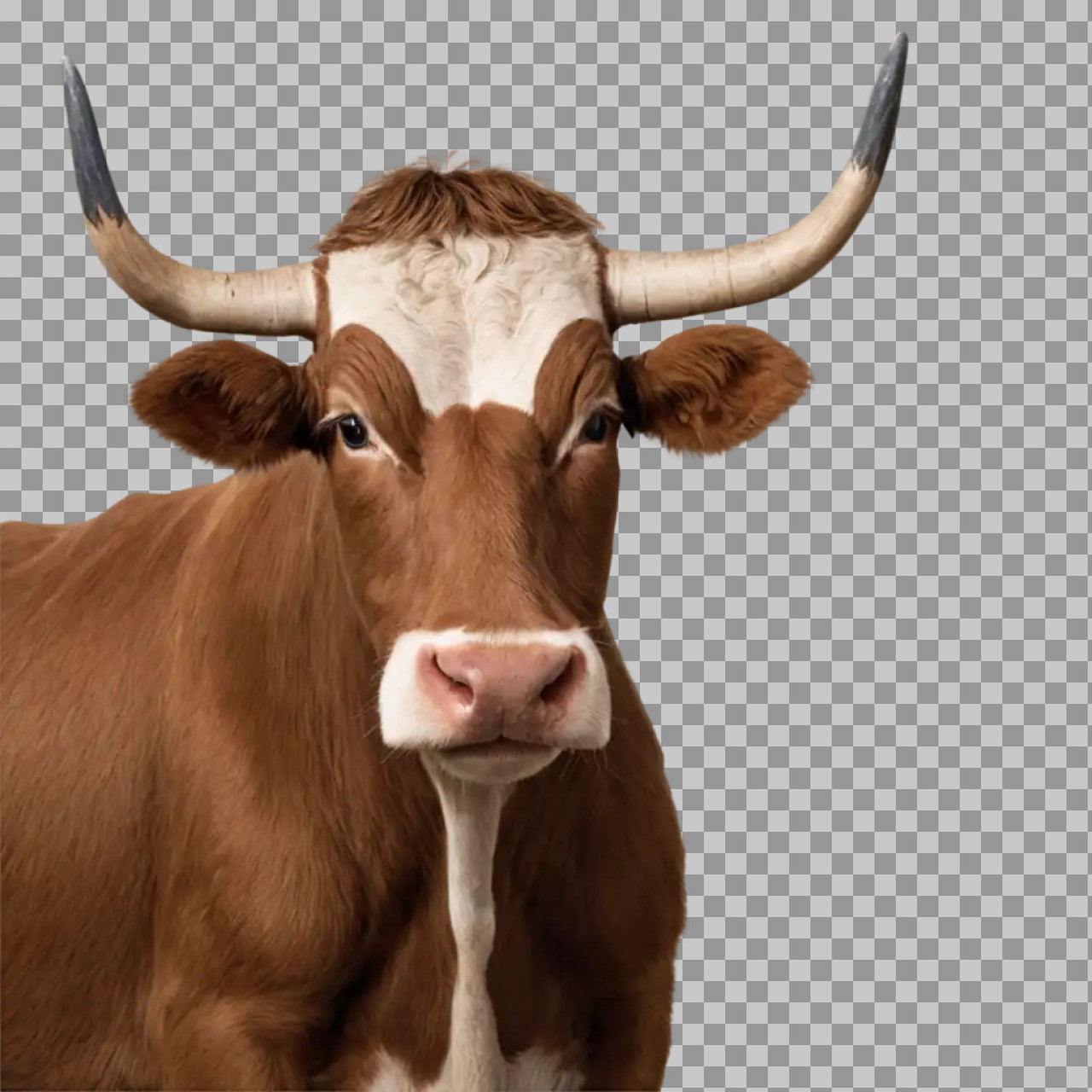 Cow PNG Transparent Background | Brown and White Cattle Cutout
