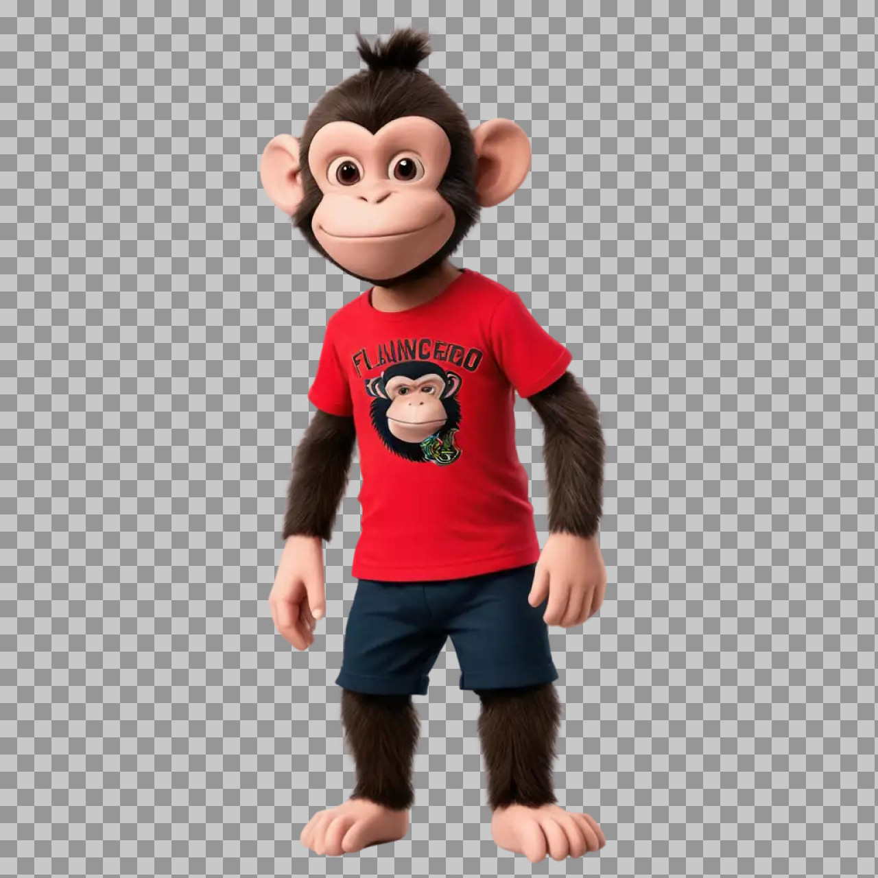 Cute Cartoon Monkey PNG | 3D Monkey Character Transparent Background
