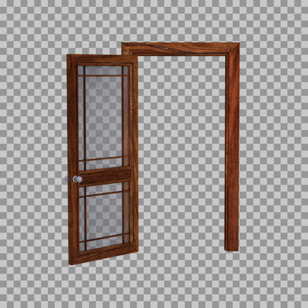 Open Wooden Glass Door PNG | Transparent Door Frame Image...
