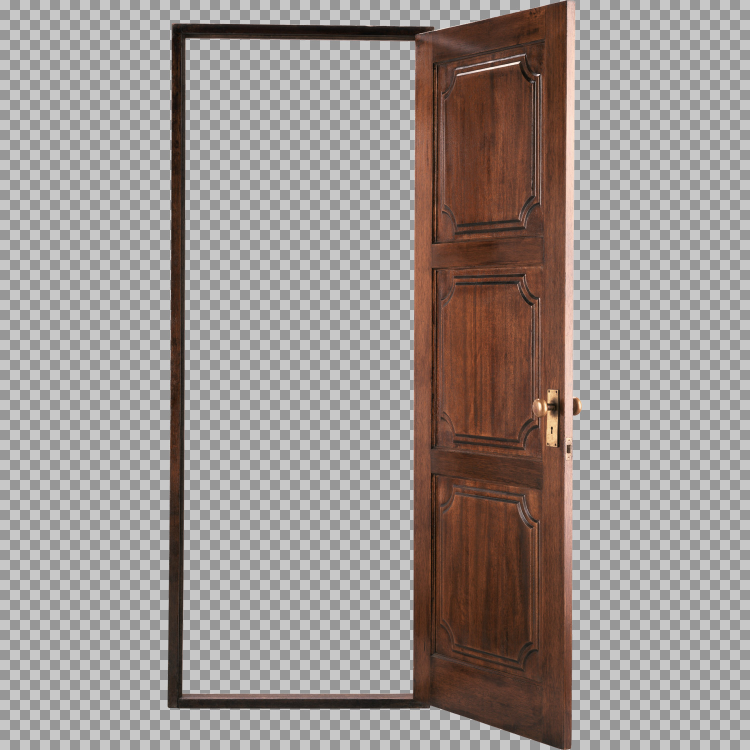 Open Vintage Wooden Door PNG | Classic Door Transparent Image
