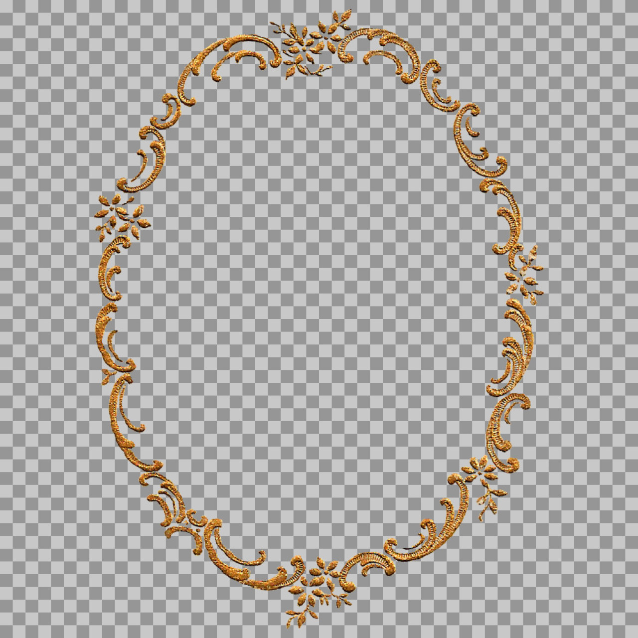Ornate Gold Oval Frame PNG | Vintage Decorative Border...