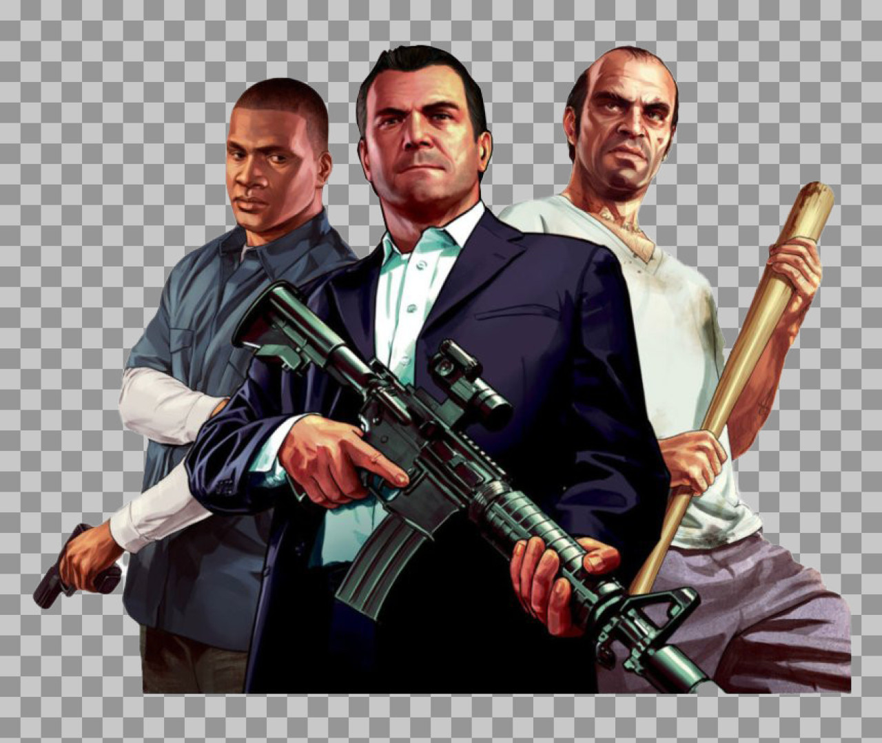 GTA V Characters PNG | Michael, Franklin & Trevor Transparent Render...