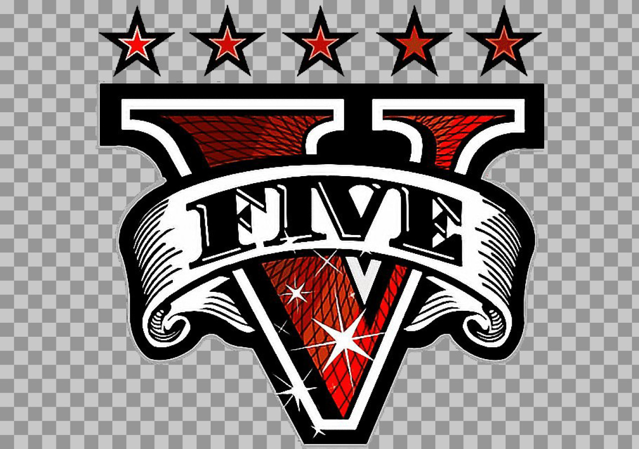 GTA V 5-Star Logo PNG | Wanted Level Emblem...