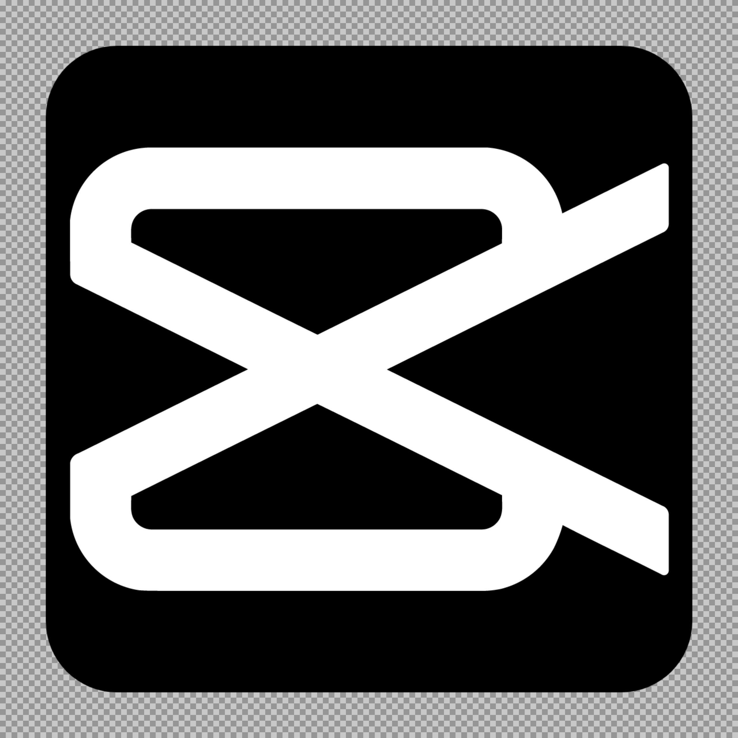 CapCut Icon Logo PNG Download – White App Symbol on Black...