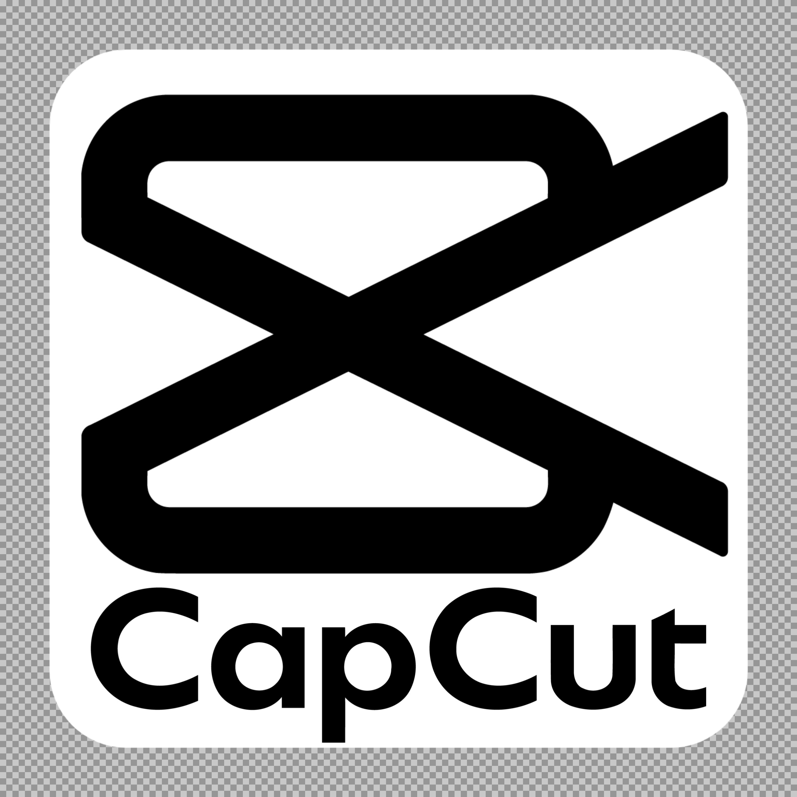 CapCut App Icon PNG Download – Black Logo on White Rounded Square...