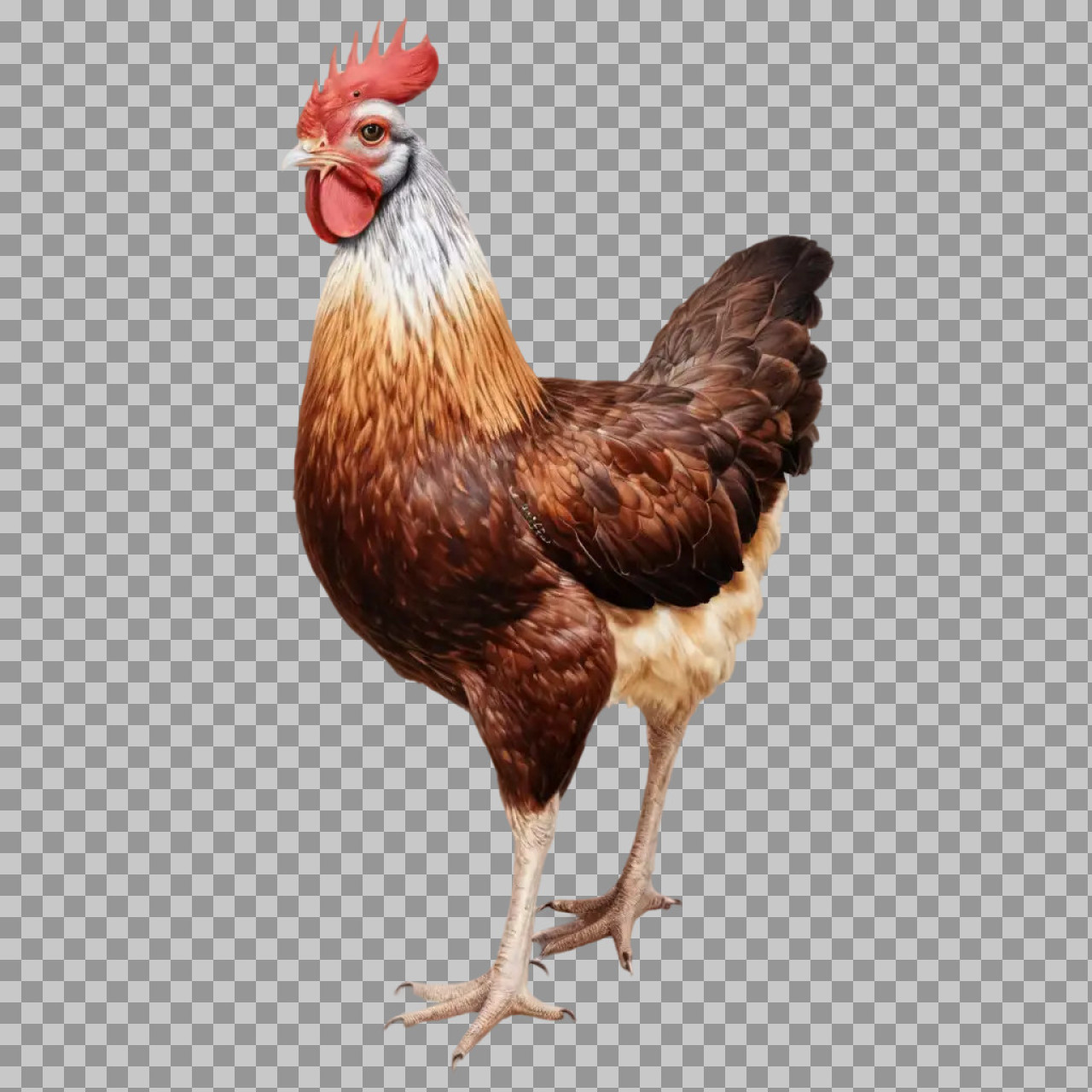Rooster PNG Image | Standing Chicken on Black Background