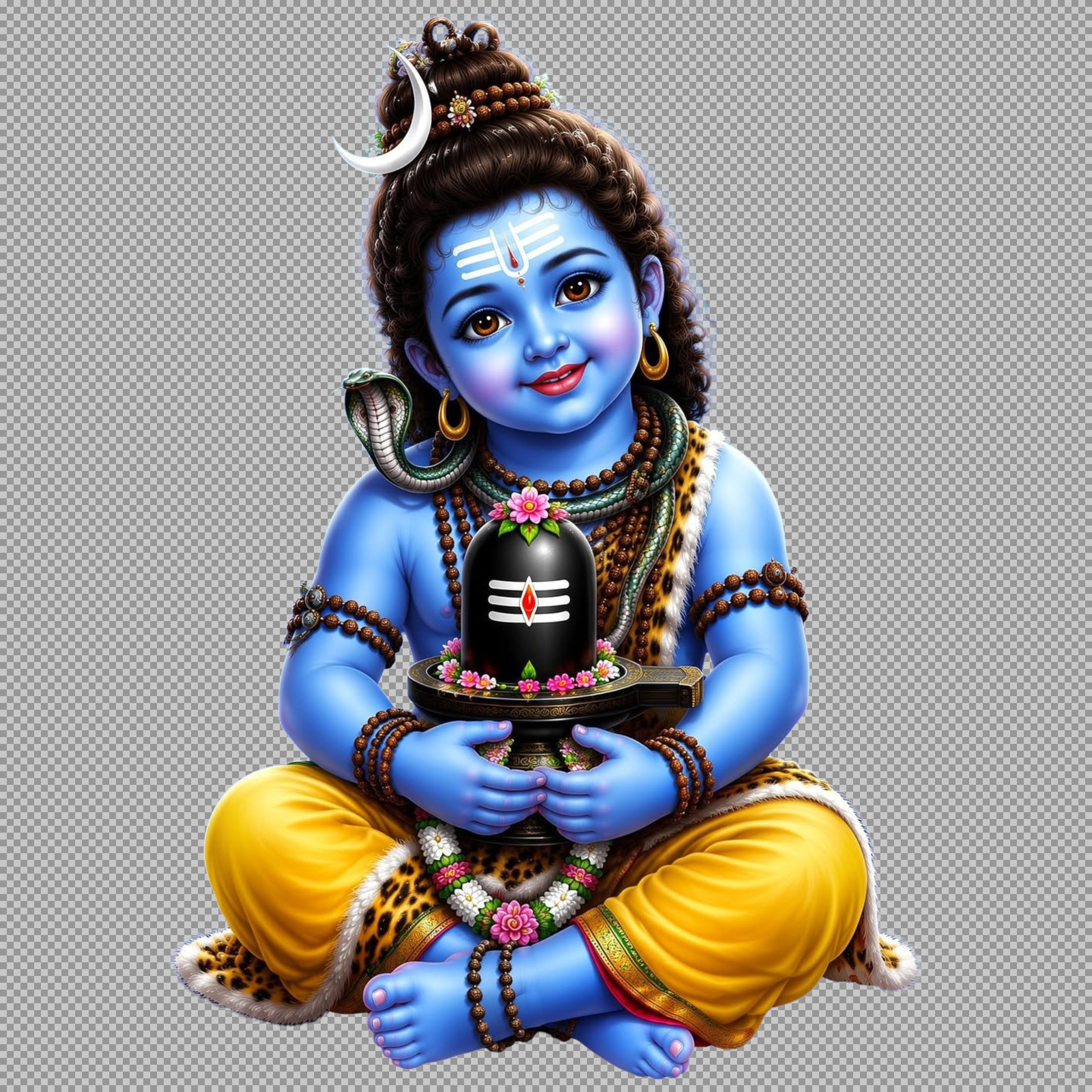 Bal Shiva with Shivling PNG | Cute Hindu Devotional Art...
