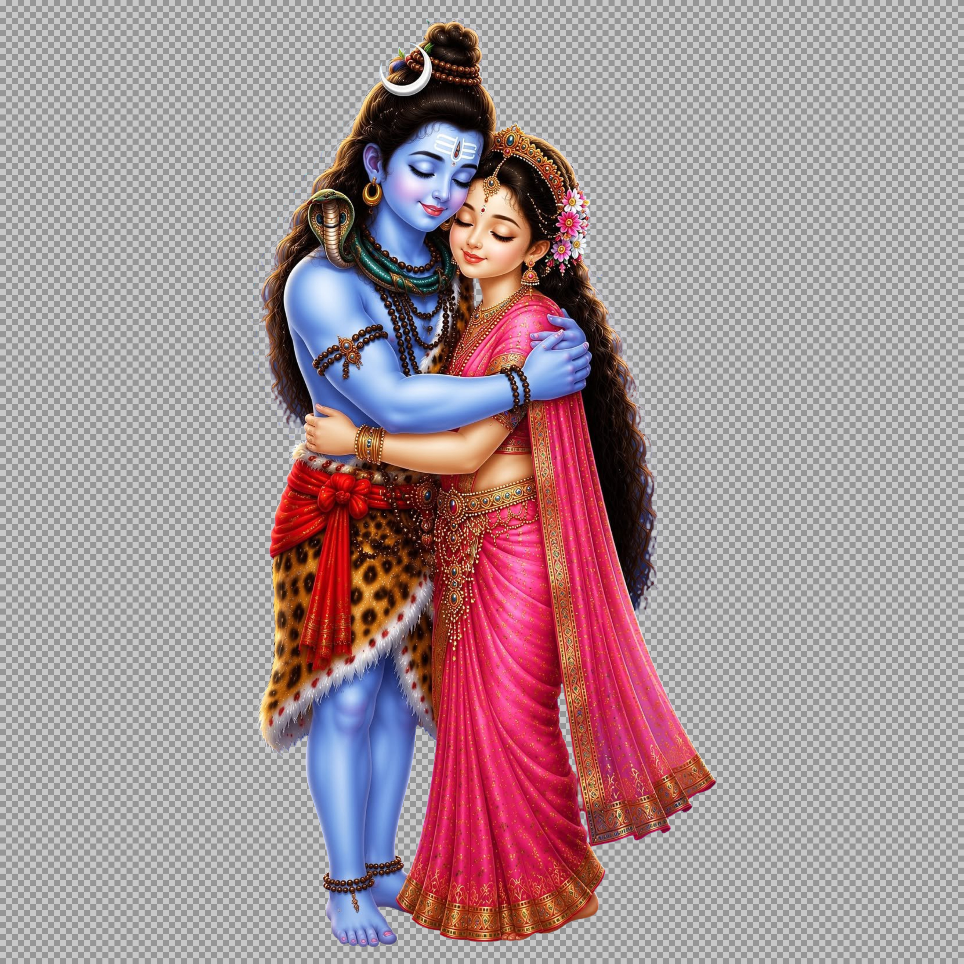 Shiva Parvati Love PNG | Romantic Hindu God Image