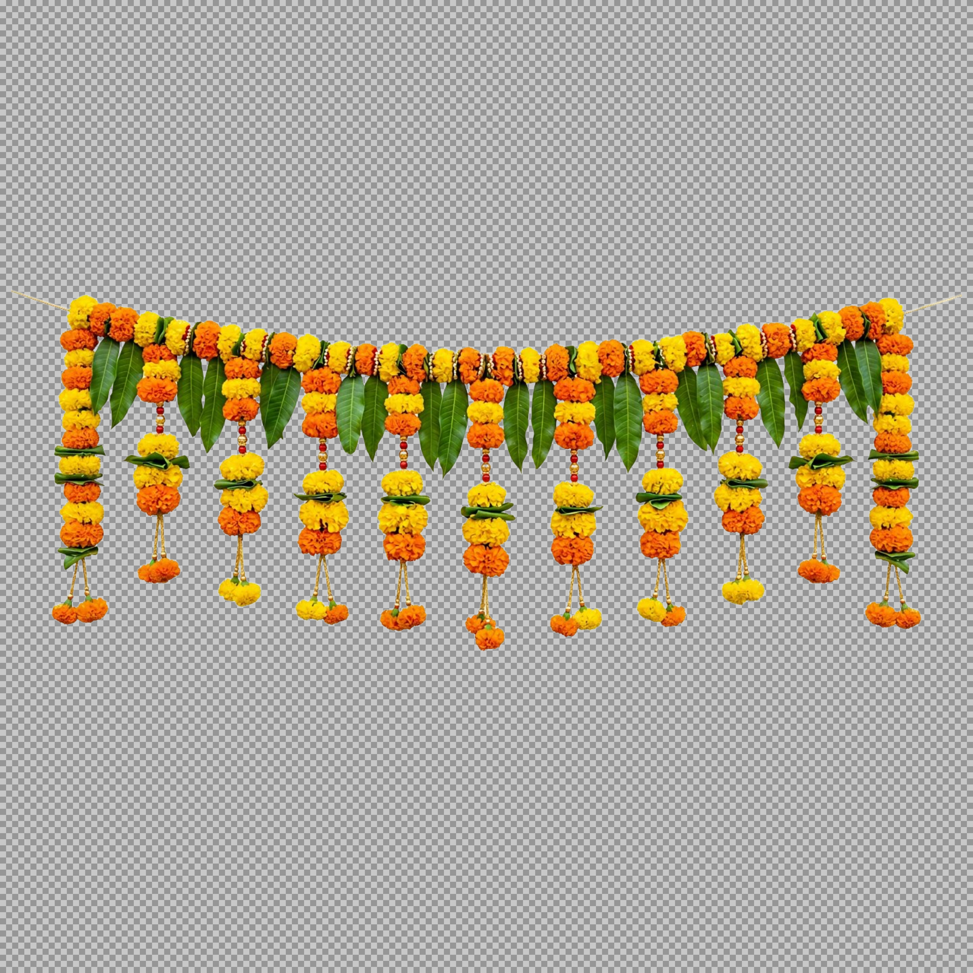 Marigold Toran PNG | Indian Festival Door Decoration