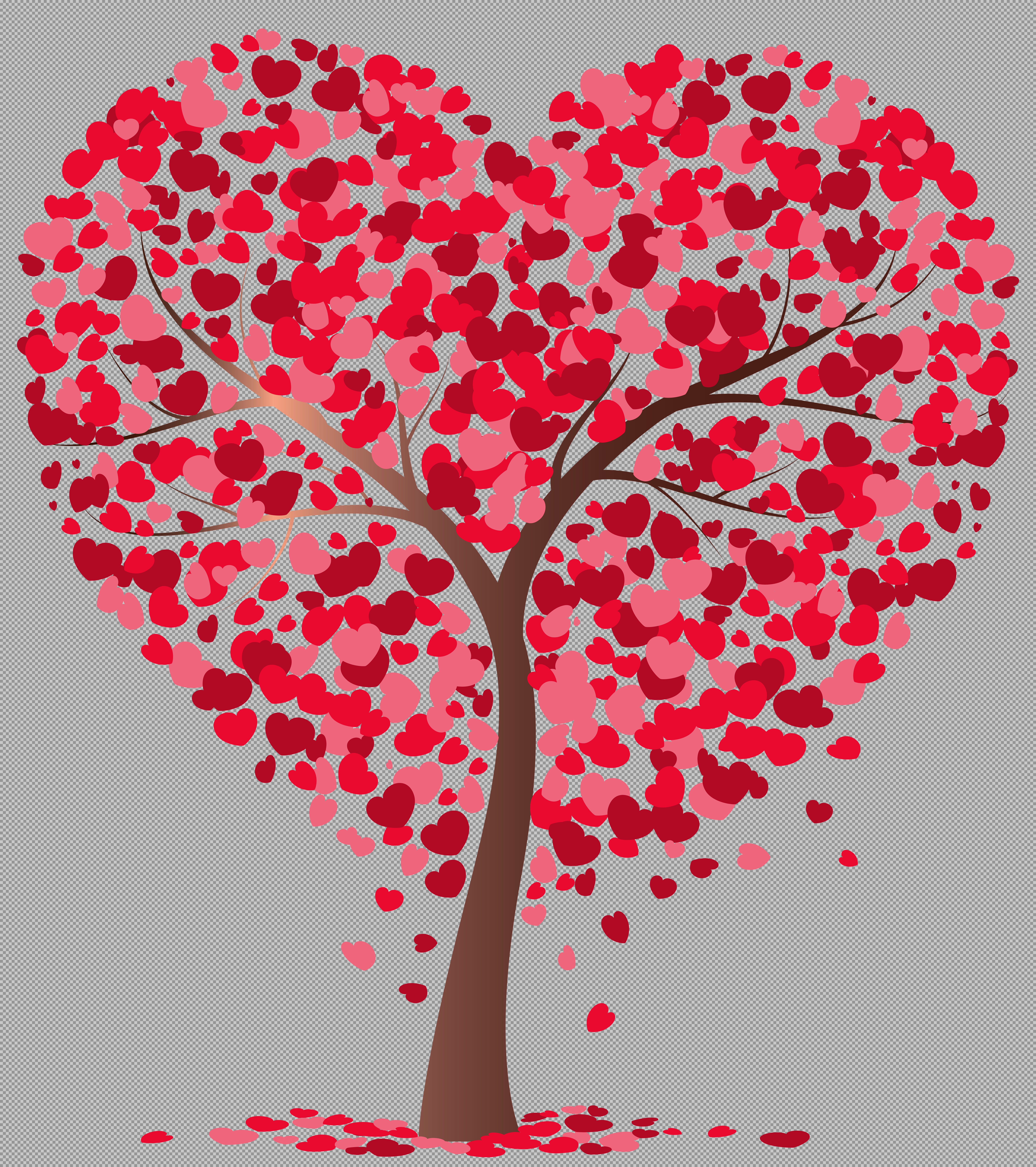 Romantic Heart Tree PNG Transparent – Valentine Love Tree Clipart