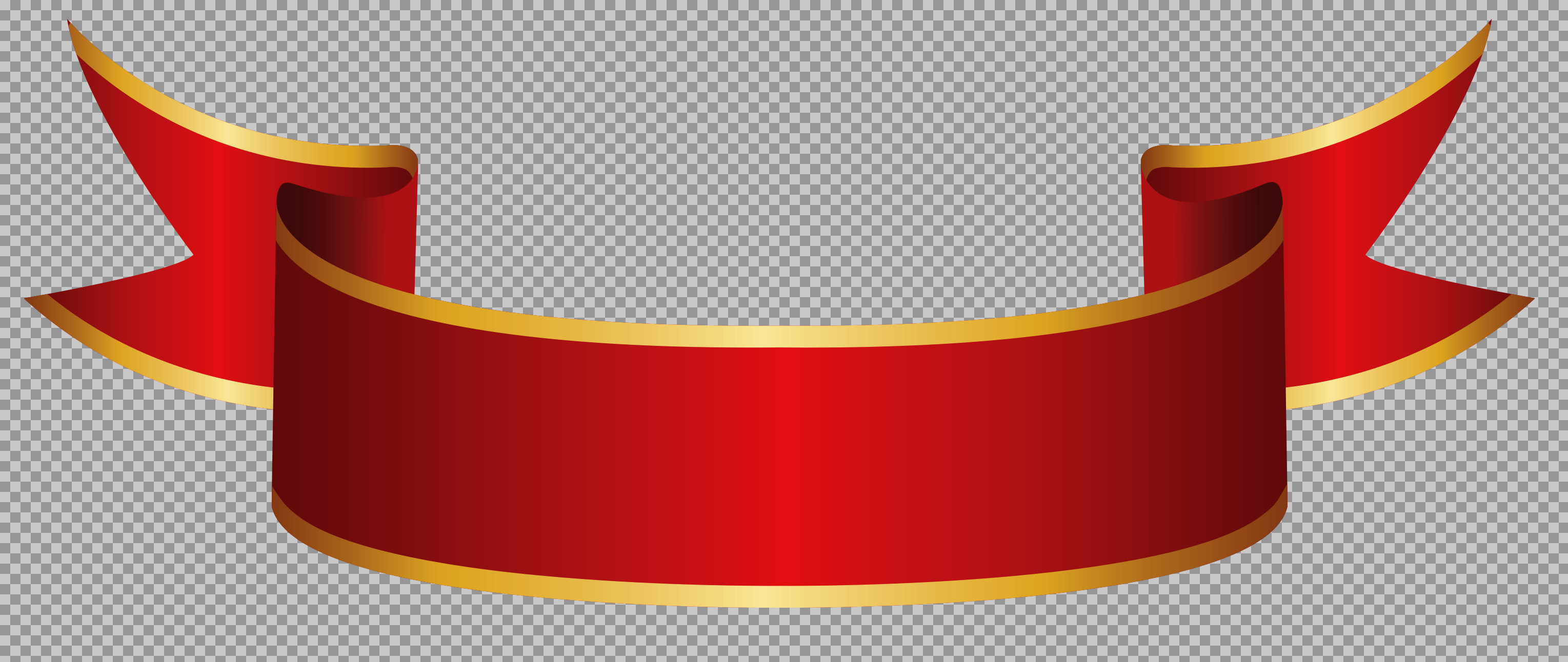 Red Gold Ribbon Banner PNG | Luxury Decorative Banner Transparent โ Free Download