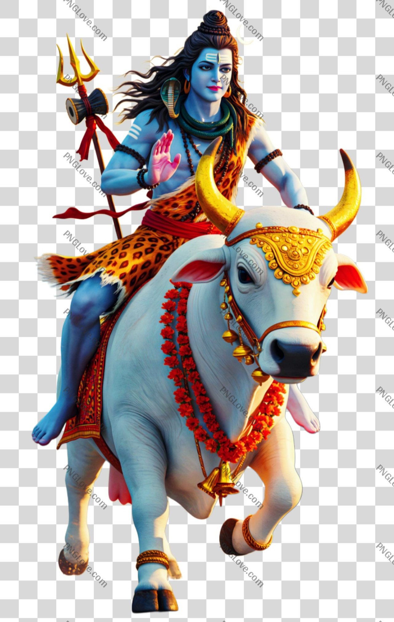 Lord Shiva Riding On Nandi PNG transparent image free download