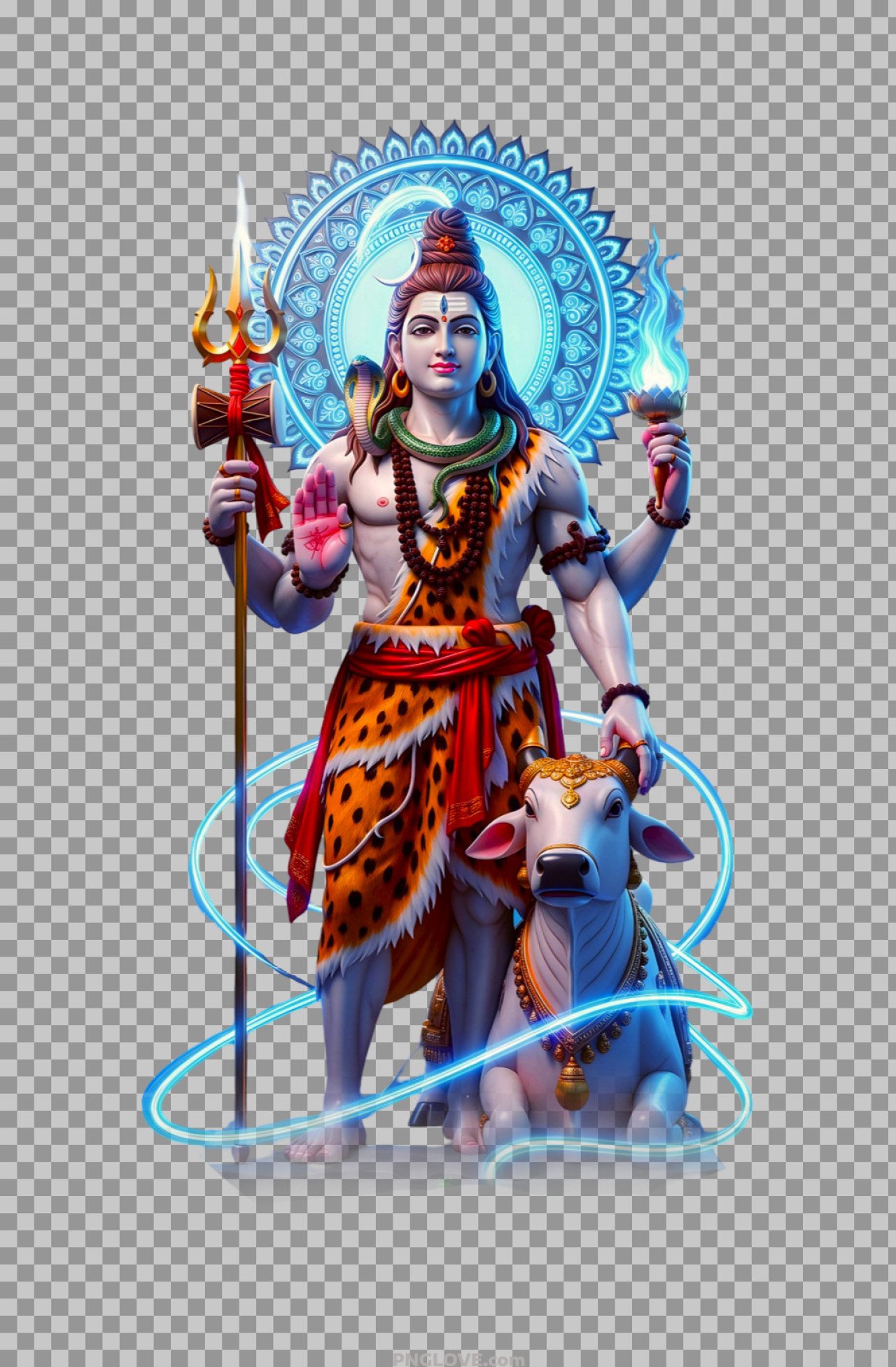 Lord Shiva with Nandi PNG image