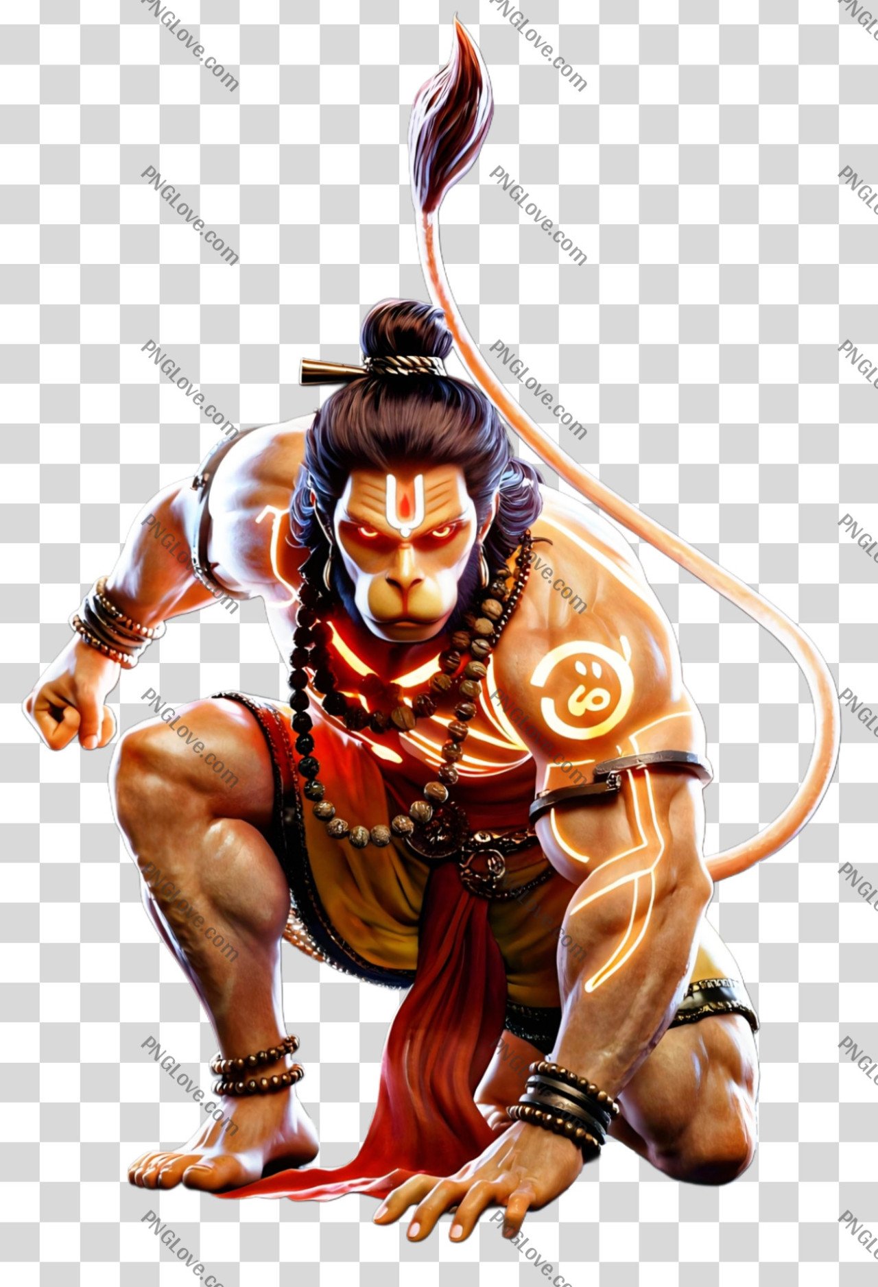 Action Pose Lord Hanuman PNG transparent image dow