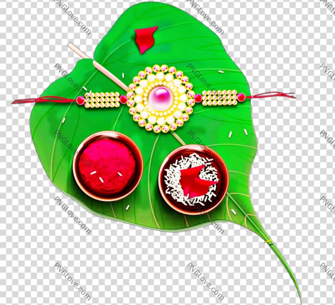 Betel leaf in which Rakhi Rakshabandhan png images