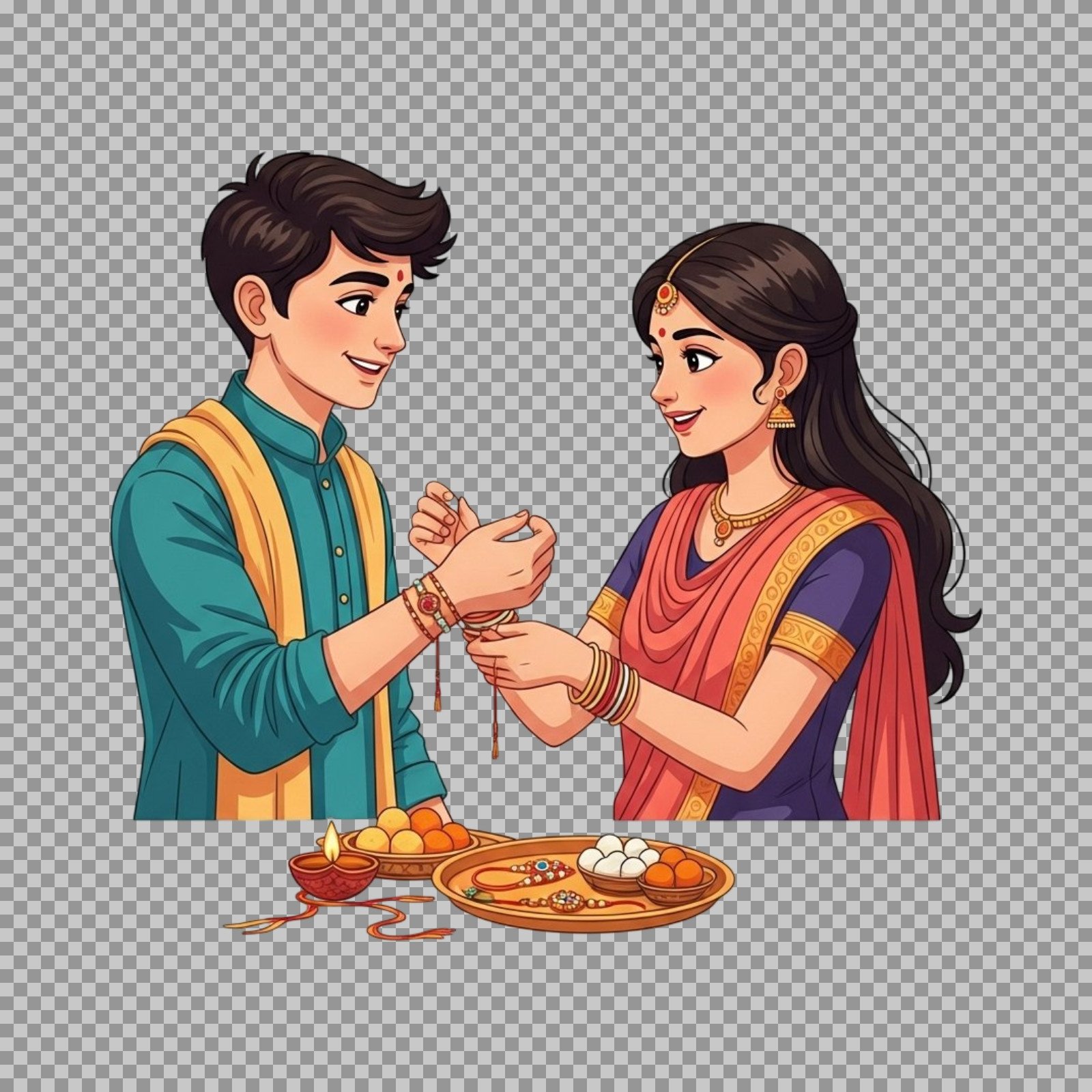 Rakshabandhan brother sister PNG image...