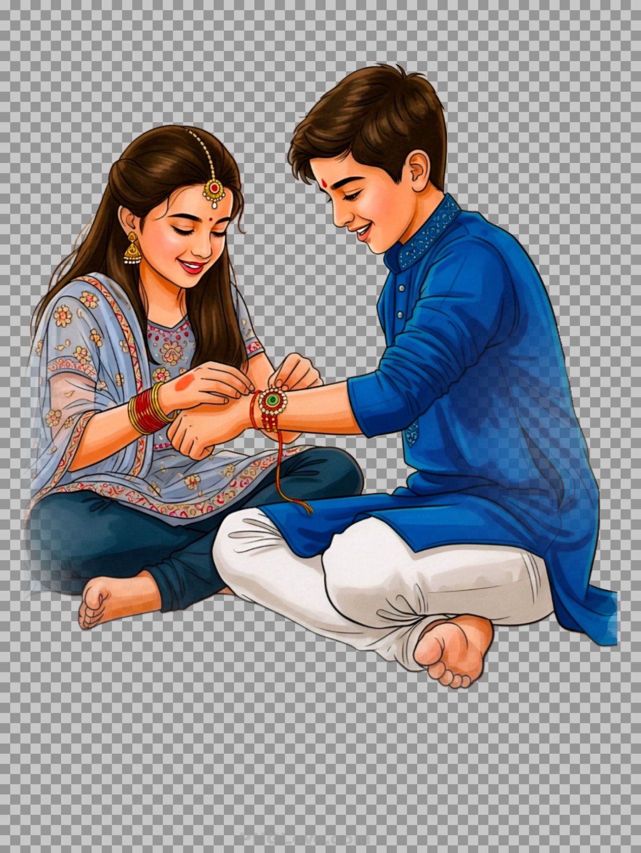Raksha Bandhan Brother Sister PNG Image | Happy Rakhi