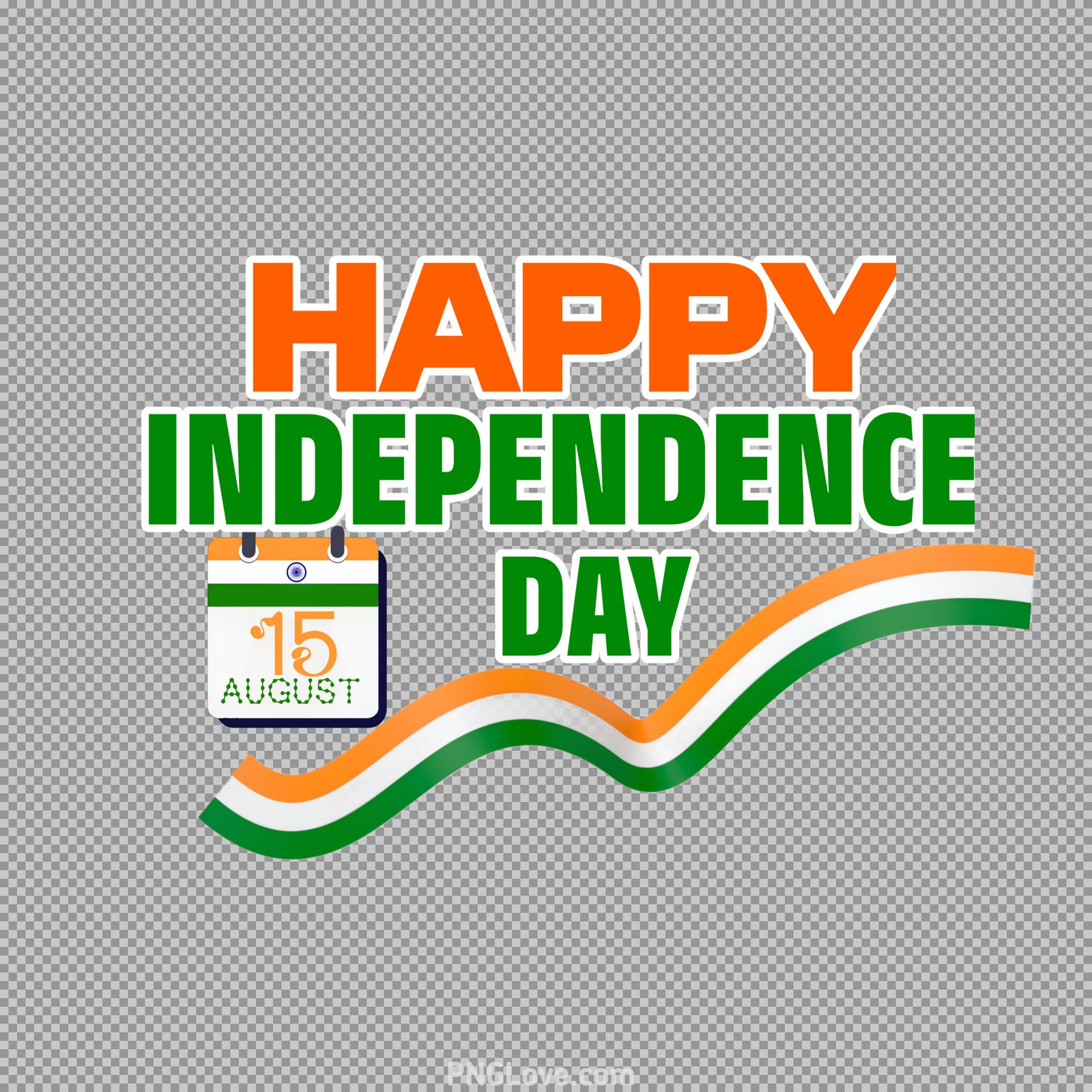 Happy Independence Day India Text PNG - Free Download