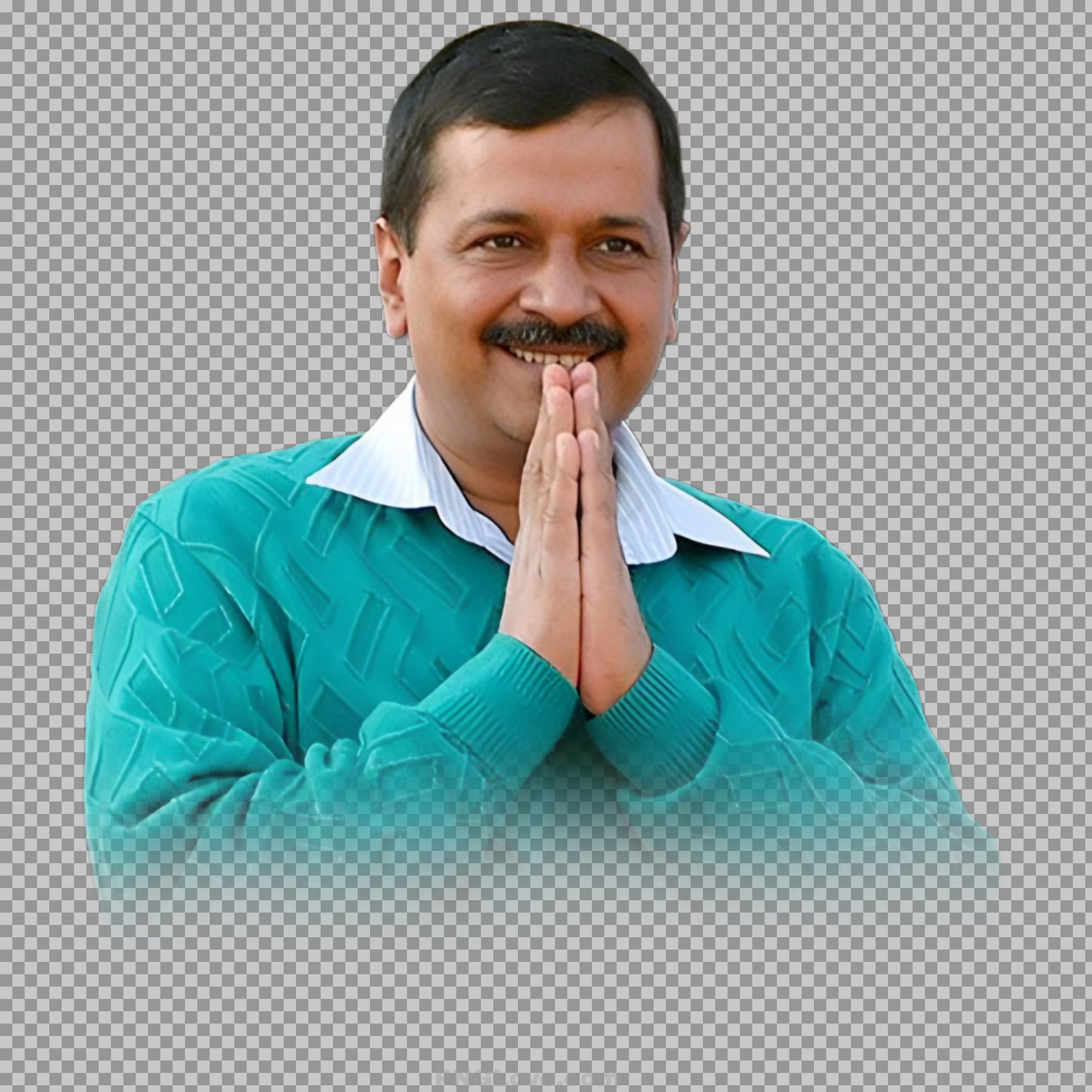 Arvind Kejriwal with Folded Hands Namaste PNG Image...