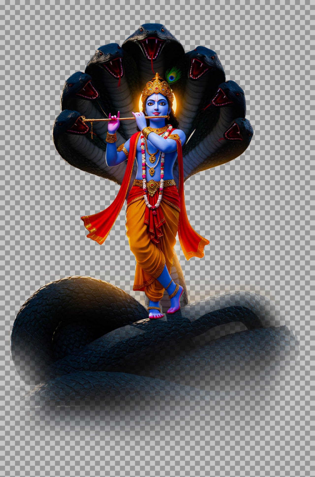 Krishna on Kaliya Naag PNG – Kaliya Daman Leela (Transparent) images...