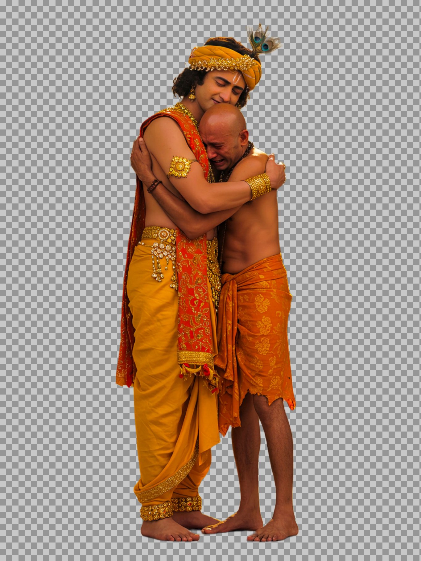 Krishna and Sudama PNG | HD Transparent Image of Divine Friendship