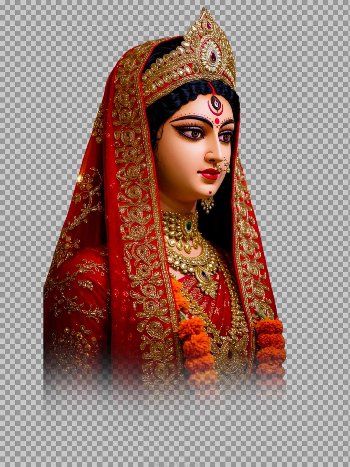 Beautiful Maa Durga Murti PNG | Navratri & Durga Puja Image