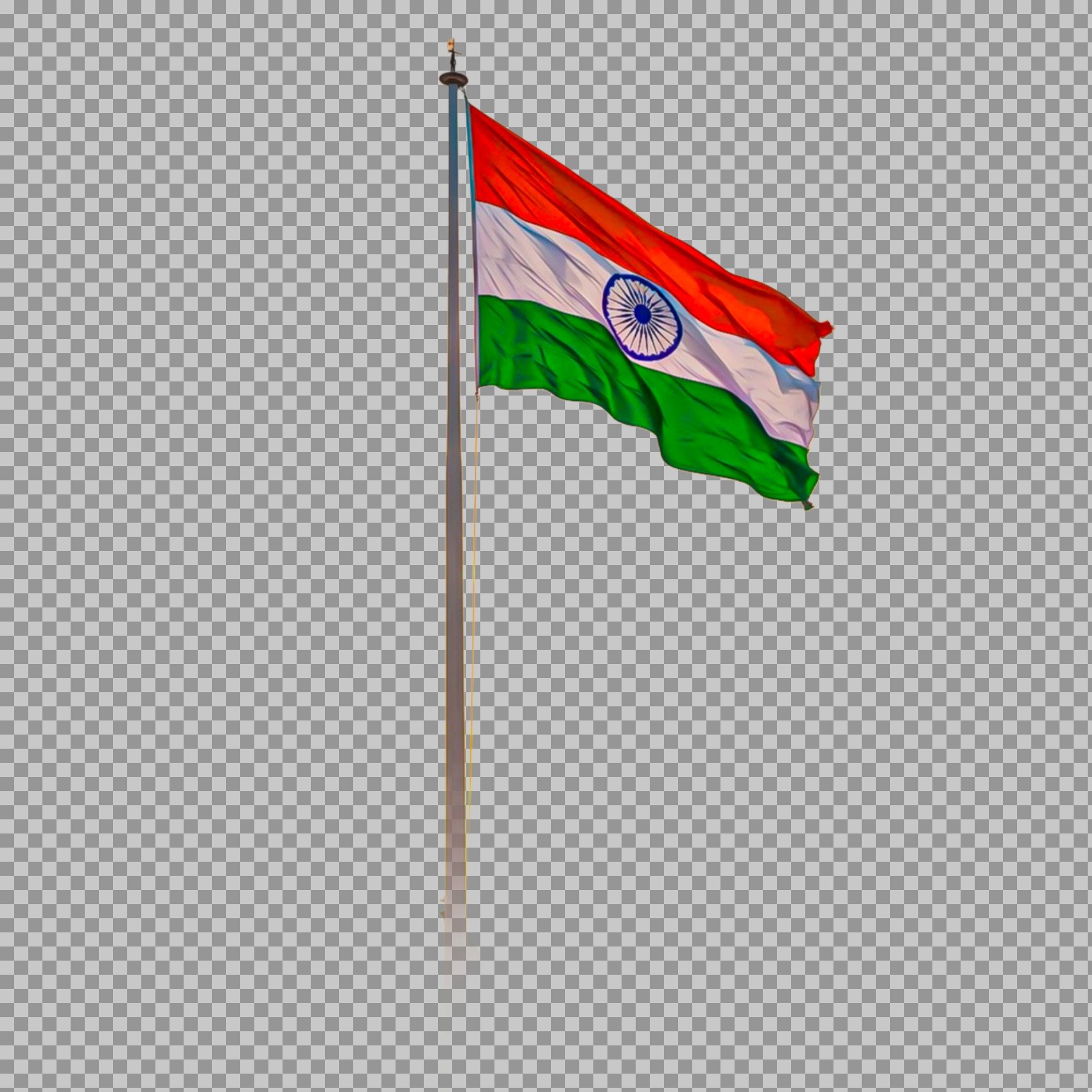 Tiranga on Flagpole PNG | Independence & Republic Day