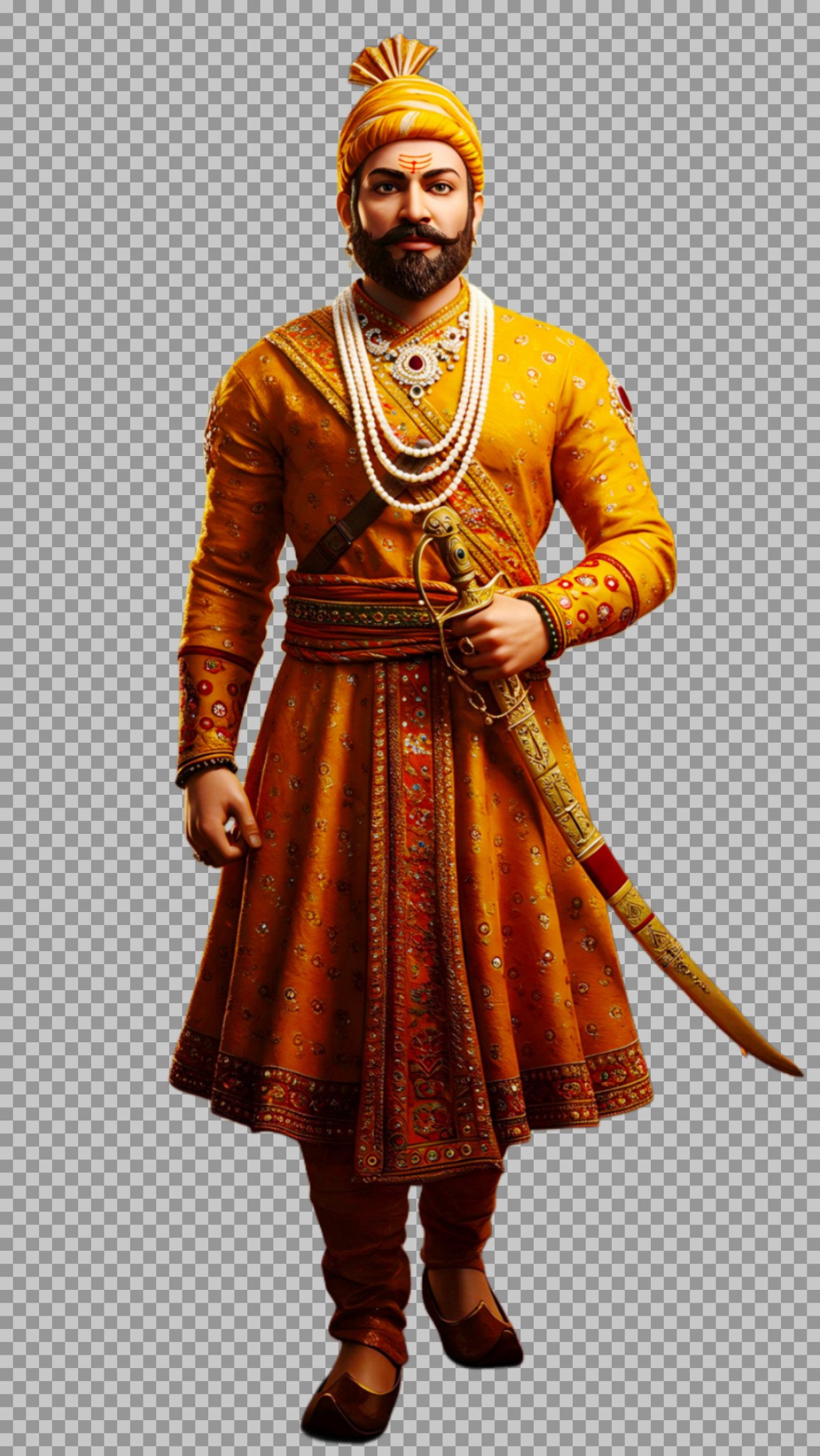 Full-Body Chhatrapati Shivaji Maharaj PNG with Sword | Free Download