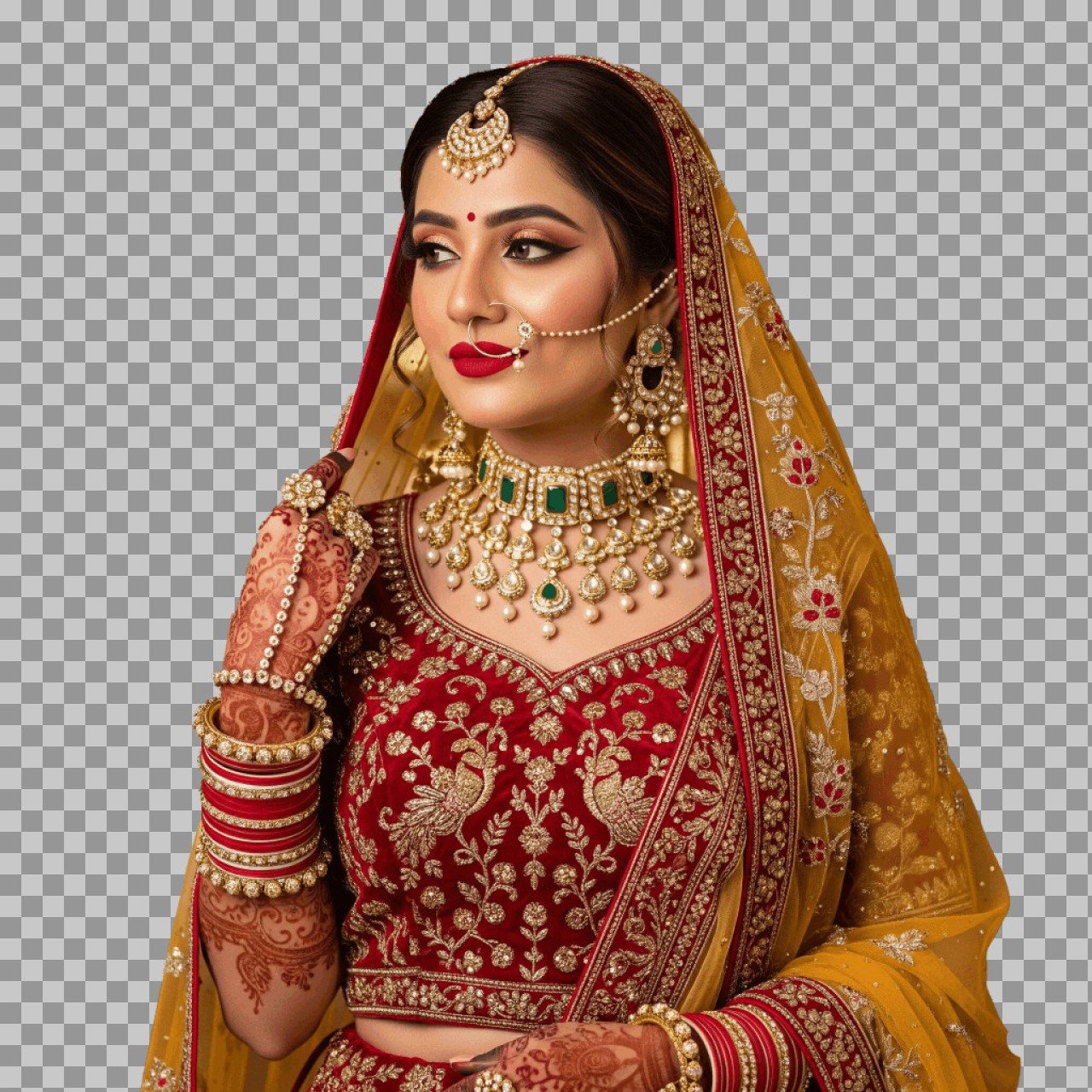 Stunning Indian Bride in Lehenga PNG | Free HD Download...