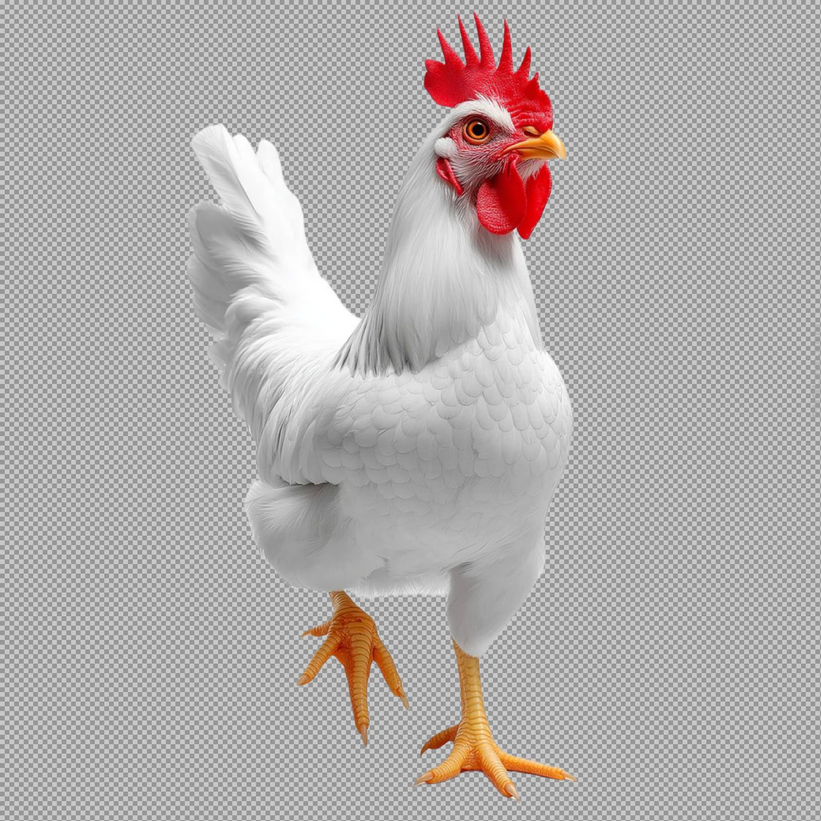 High-Quality White Chicken PNG | Free Transparent Rooster Image