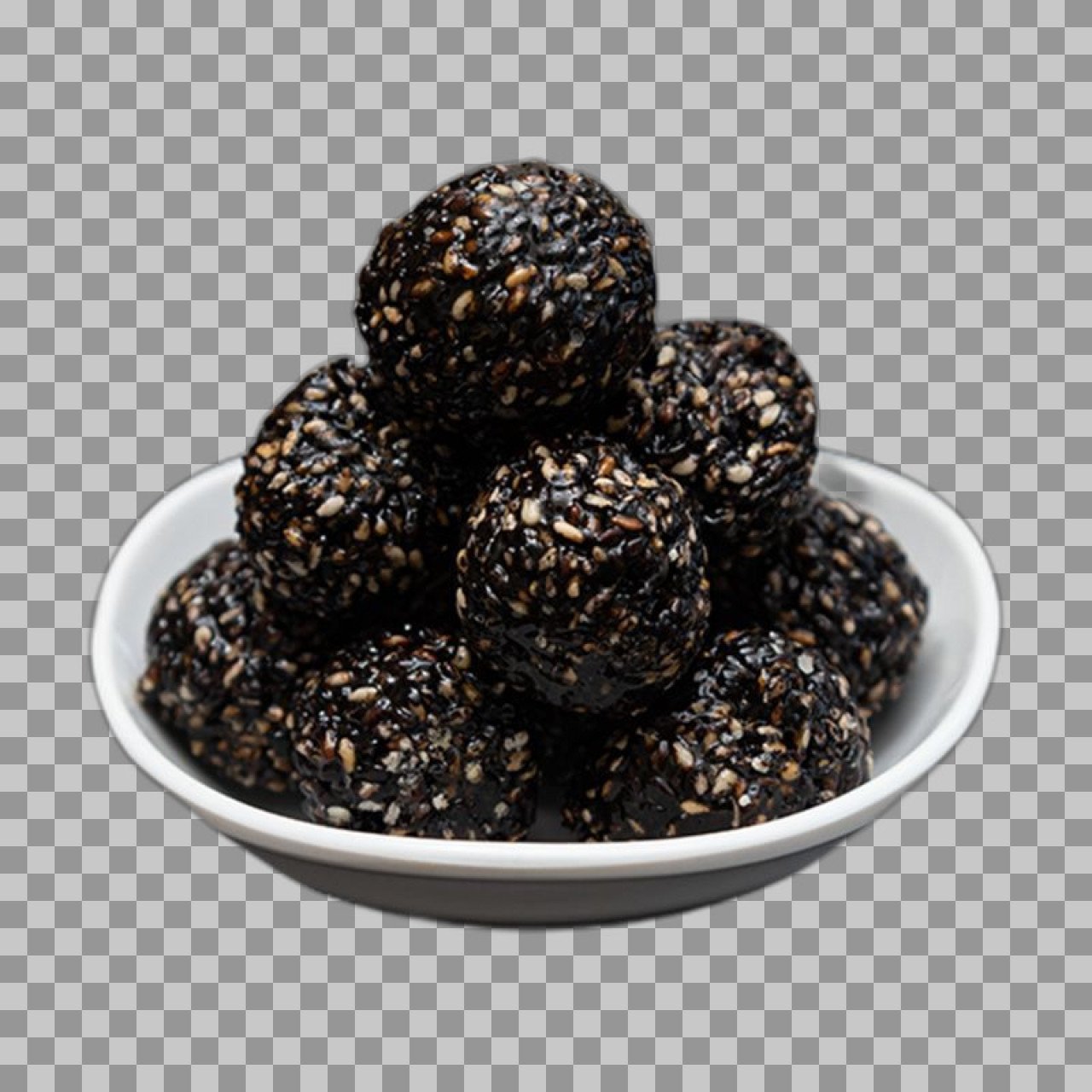 Black Sesame Balls (Til Ladoo) PNG image download...