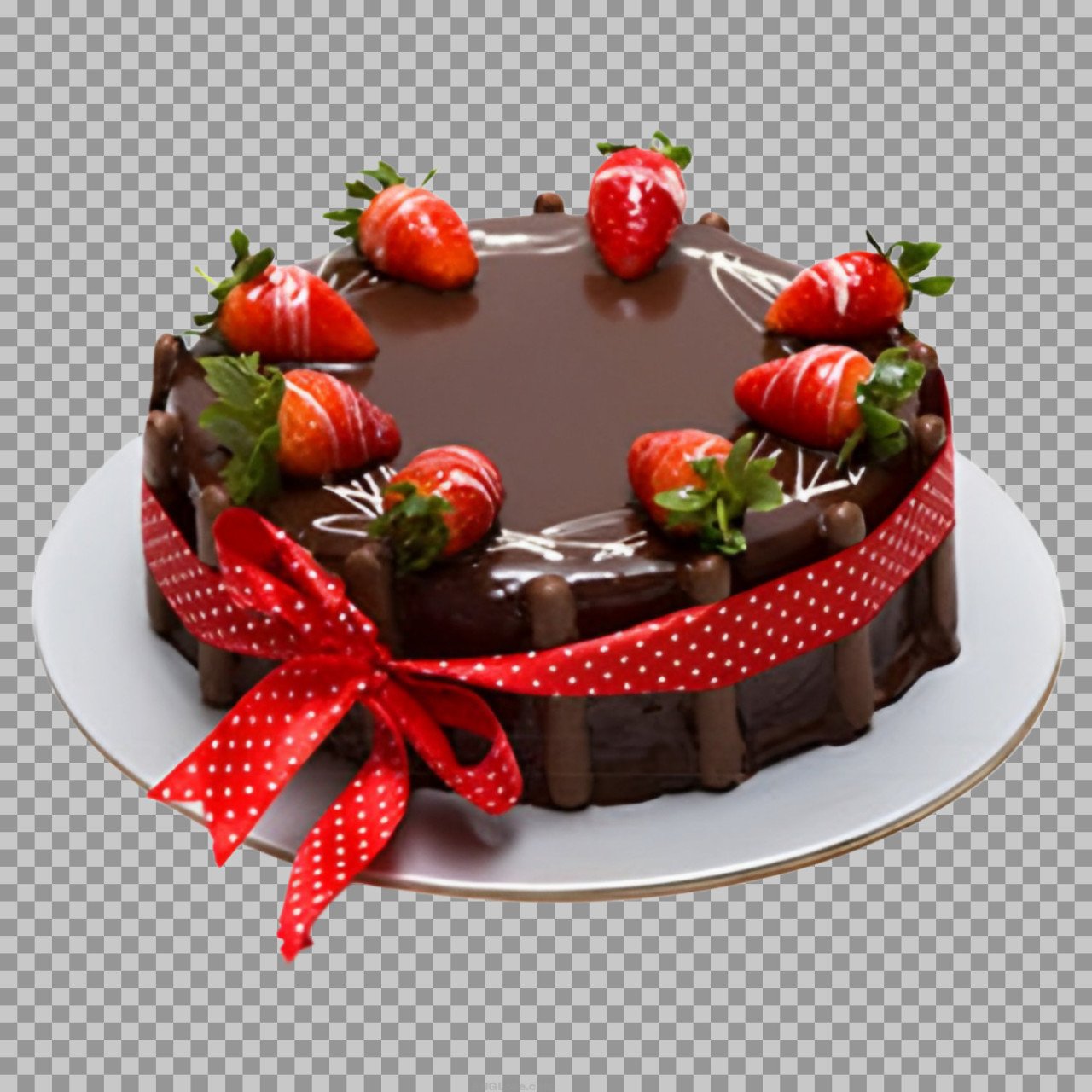 Festive Chocolate Strawberry Cake PNG | Isolated Image...