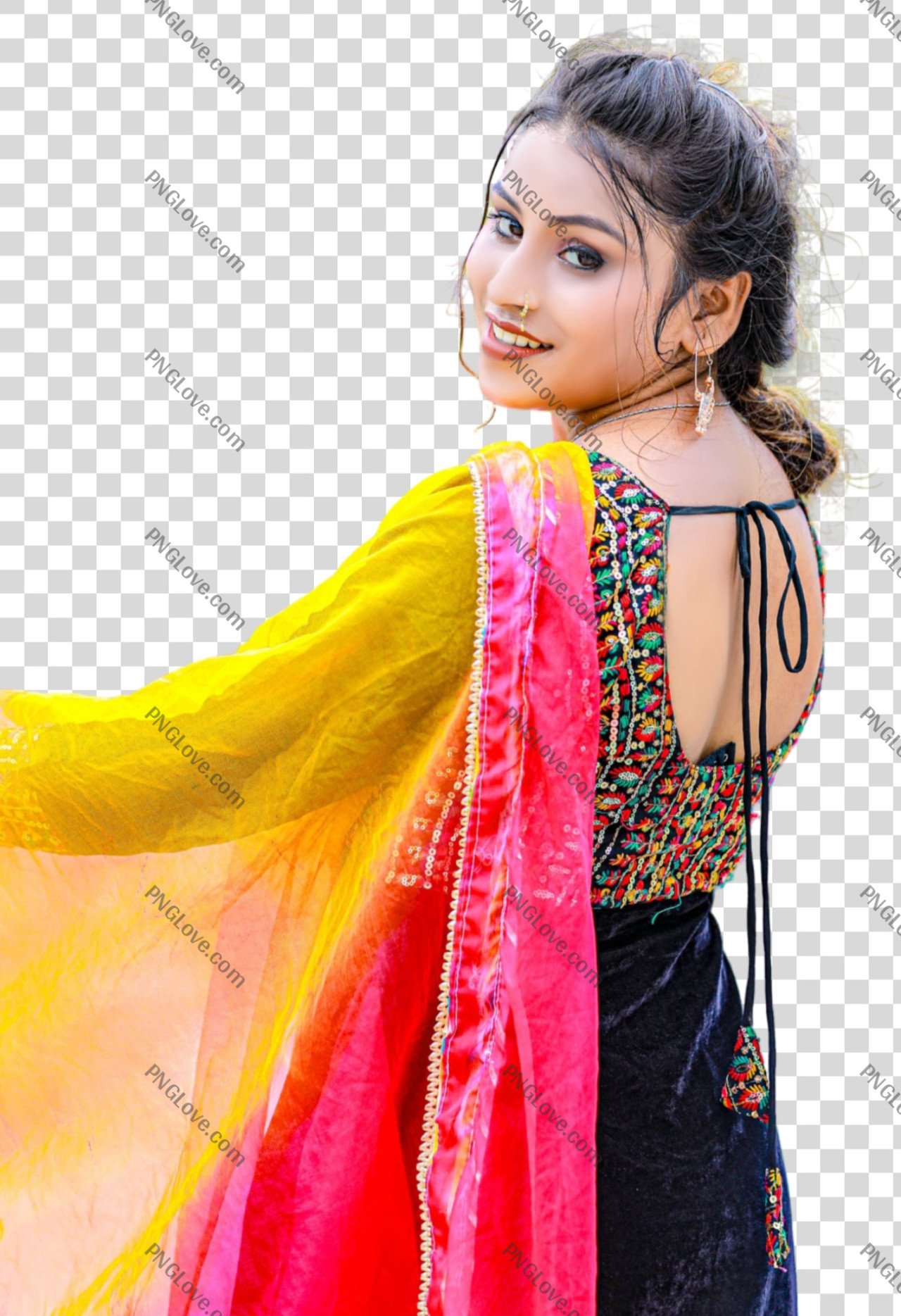 Beautiful Indian Woman in Lehenga Choli PNG | Isolated Model png...