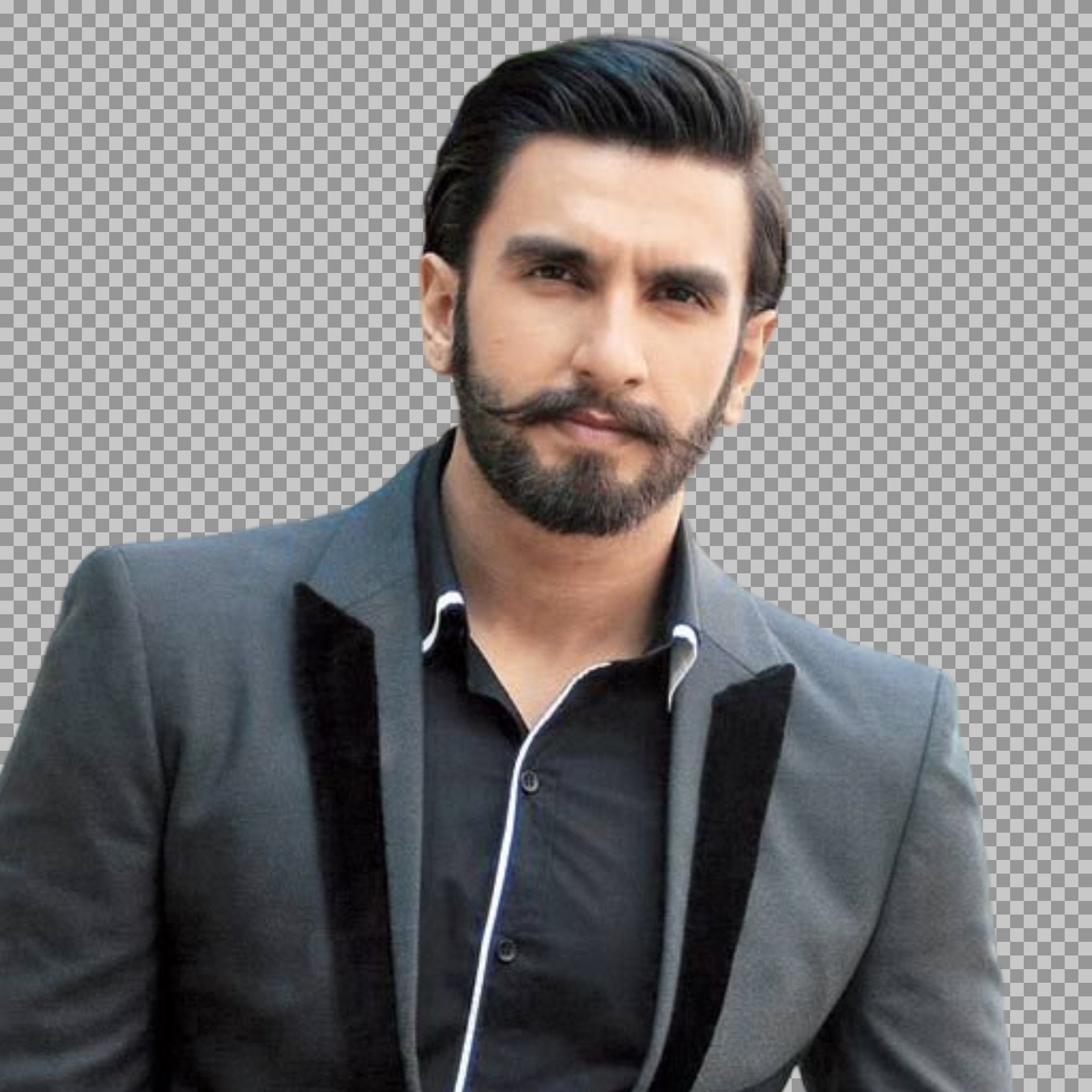 Bollywood Actor Ranveer Singh PNG with Mustache | Transparent Cutout...