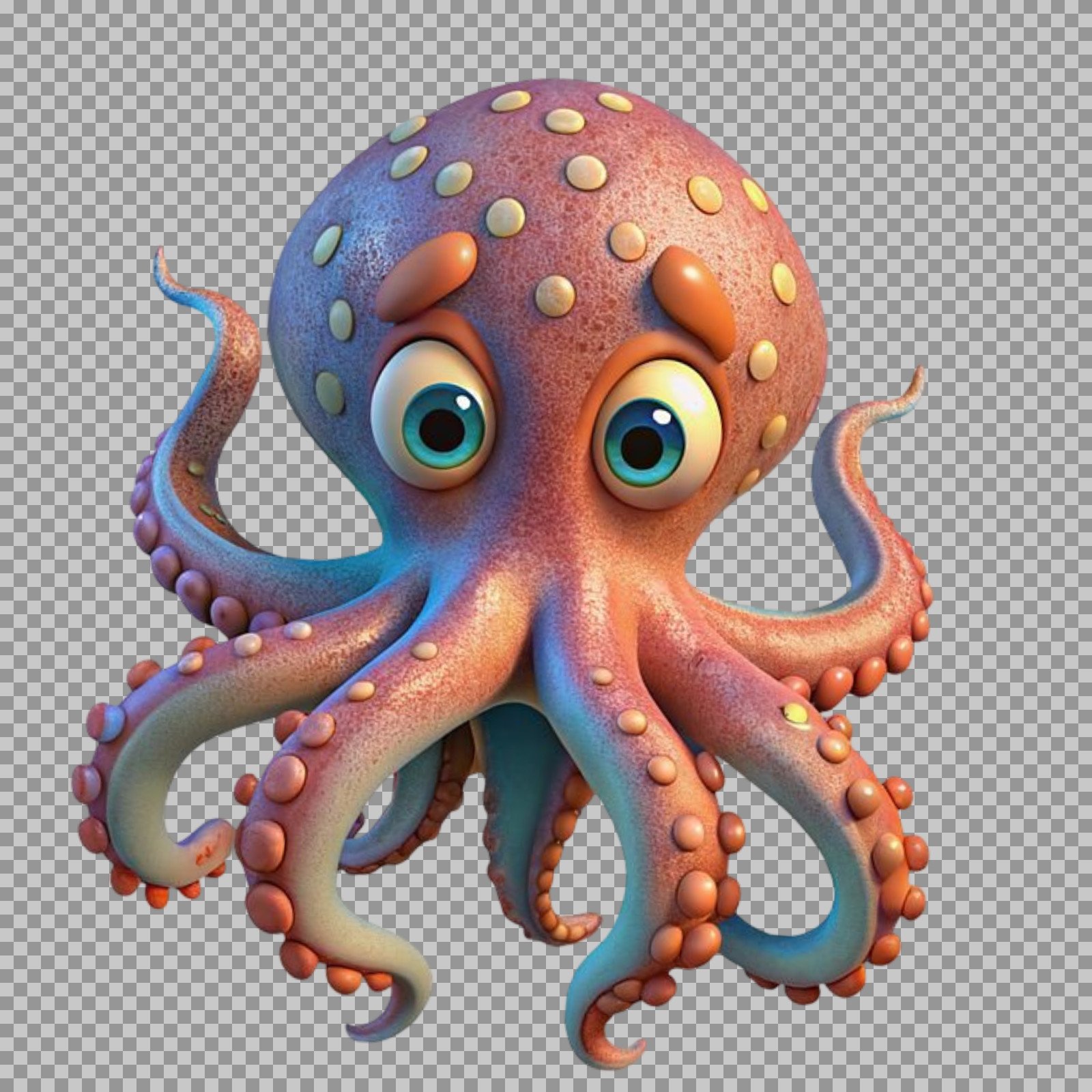 Cute Cartoon Octopus PNG | Free Adorable Sea Creature