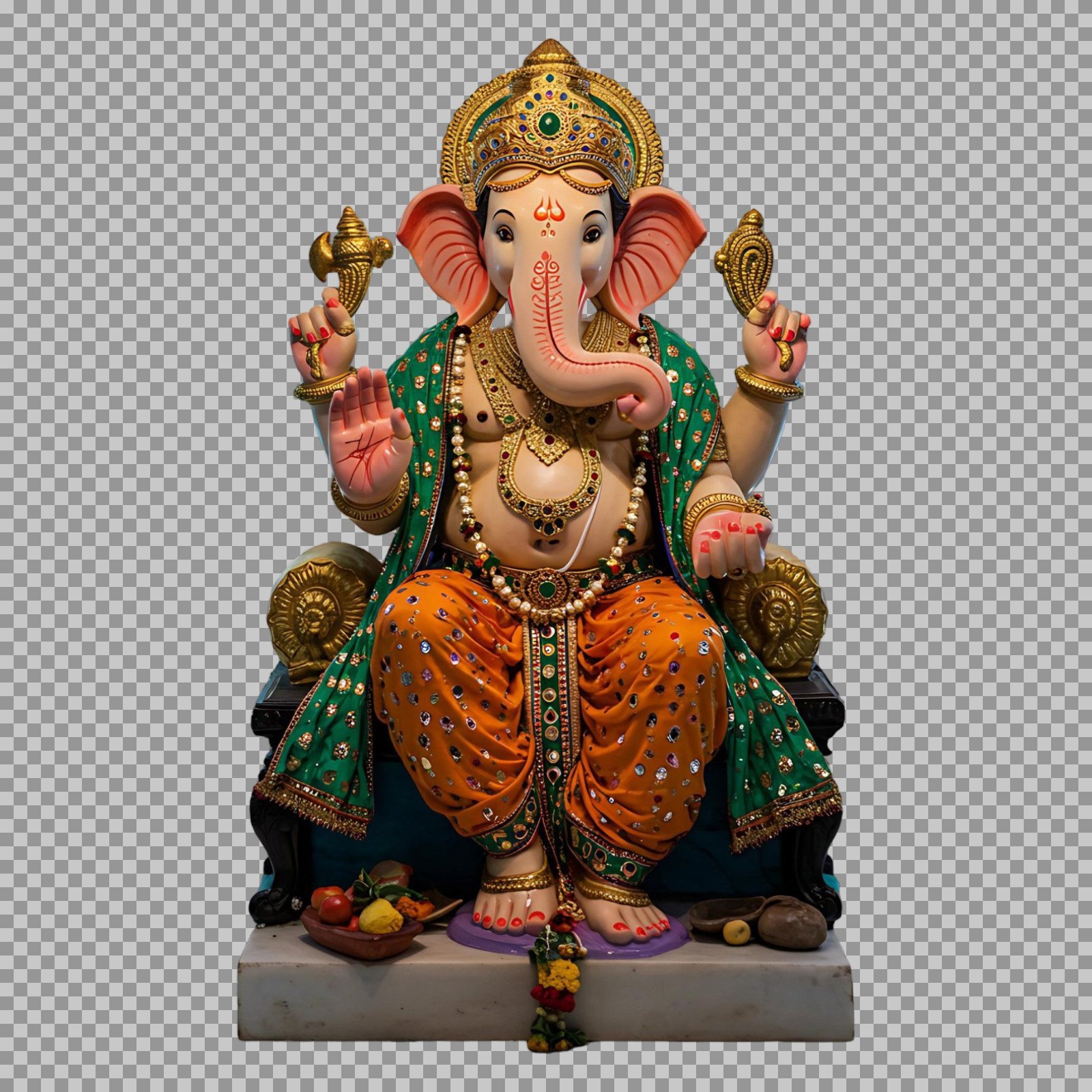 Lord Ganesha PNG | Hindu God Idol on Transparent Background
